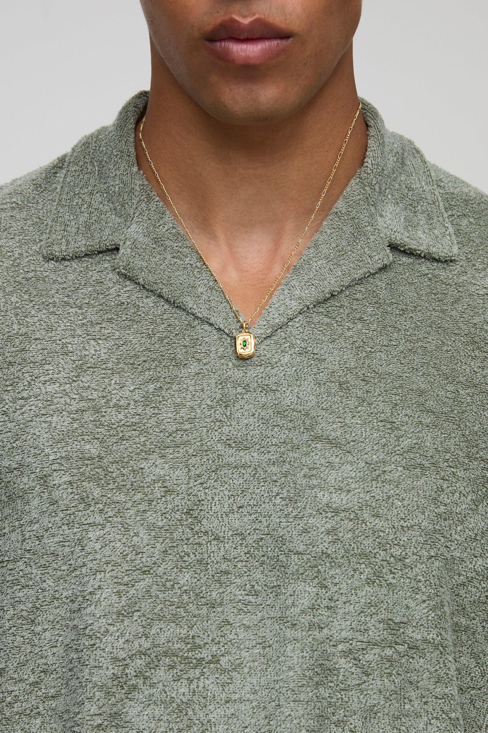 Oversized Textured Revere Polo | boohooMAN USA Product Image