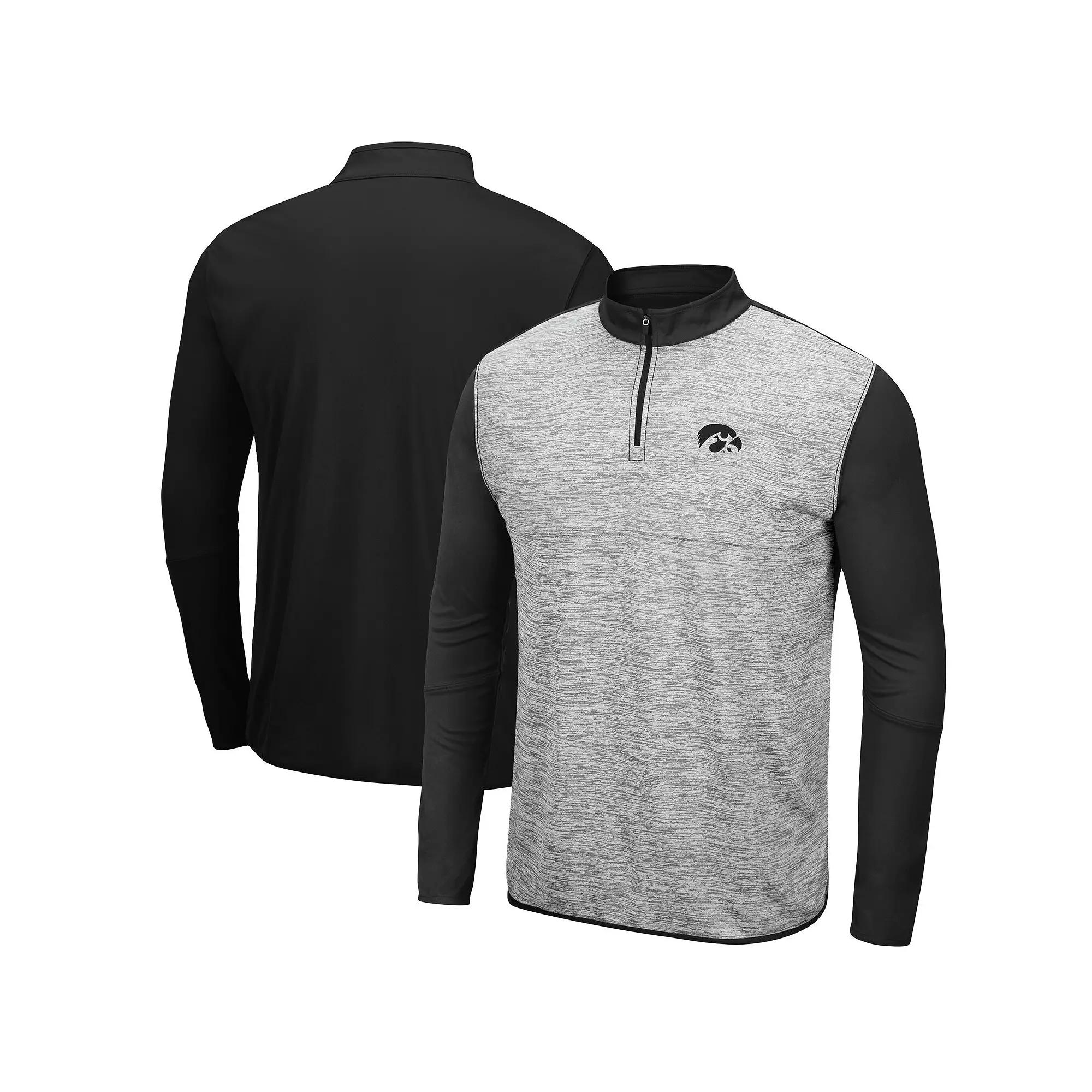 Men's Colosseum Heathered Gray/Cardinal Iowa State Cyclones Prospect Quarter-Zip Jacket, Size: Small, Grey Product Image