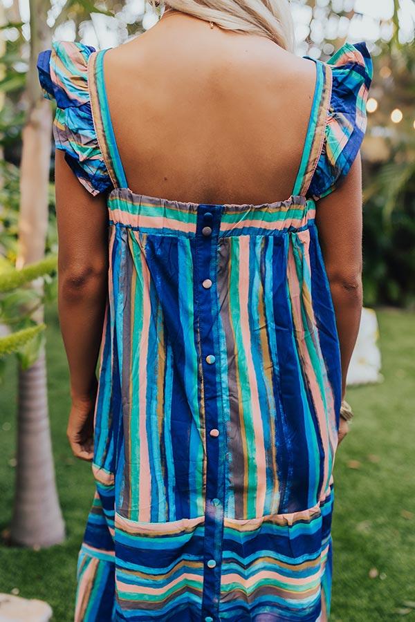 Hit Remix Stripe Midi In Royal Blue Product Image