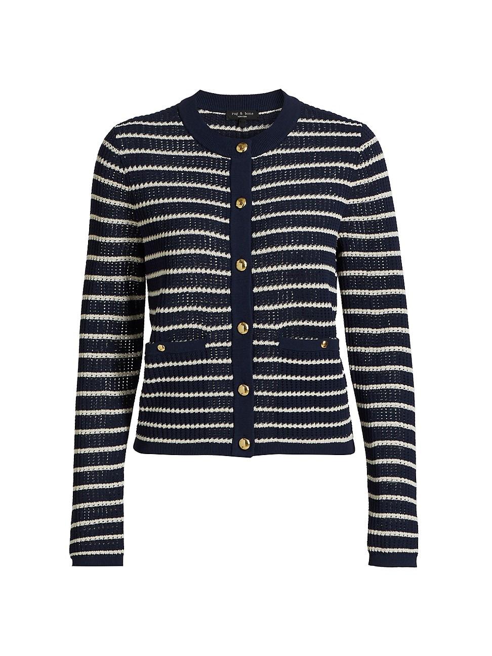 Womens Viola Cotton-Blend Stripe Cardigan Product Image