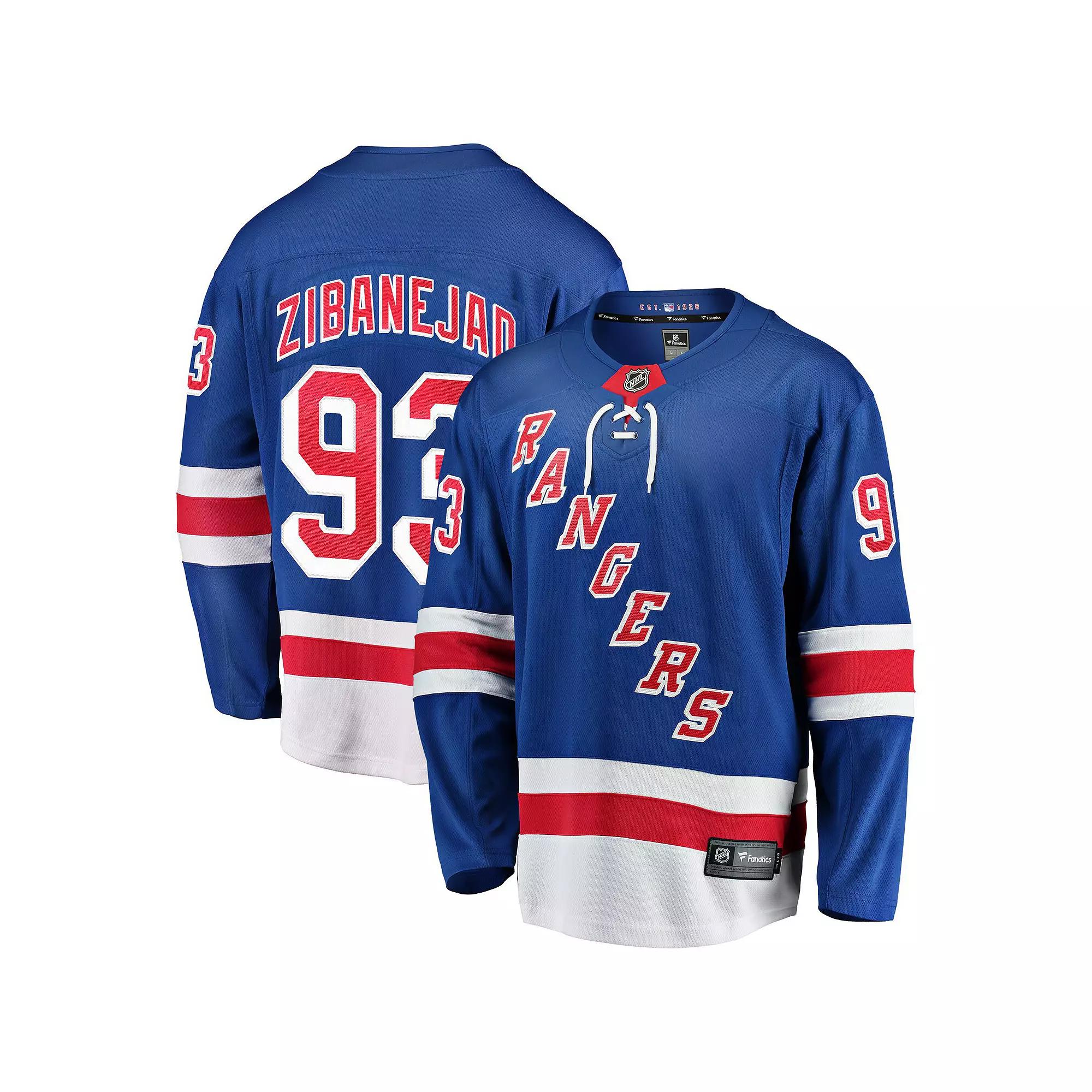 Men's Fanatics Branded Mika Zibanejad Blue New York Rangers Home Breakaway Player Jersey,  Product Image