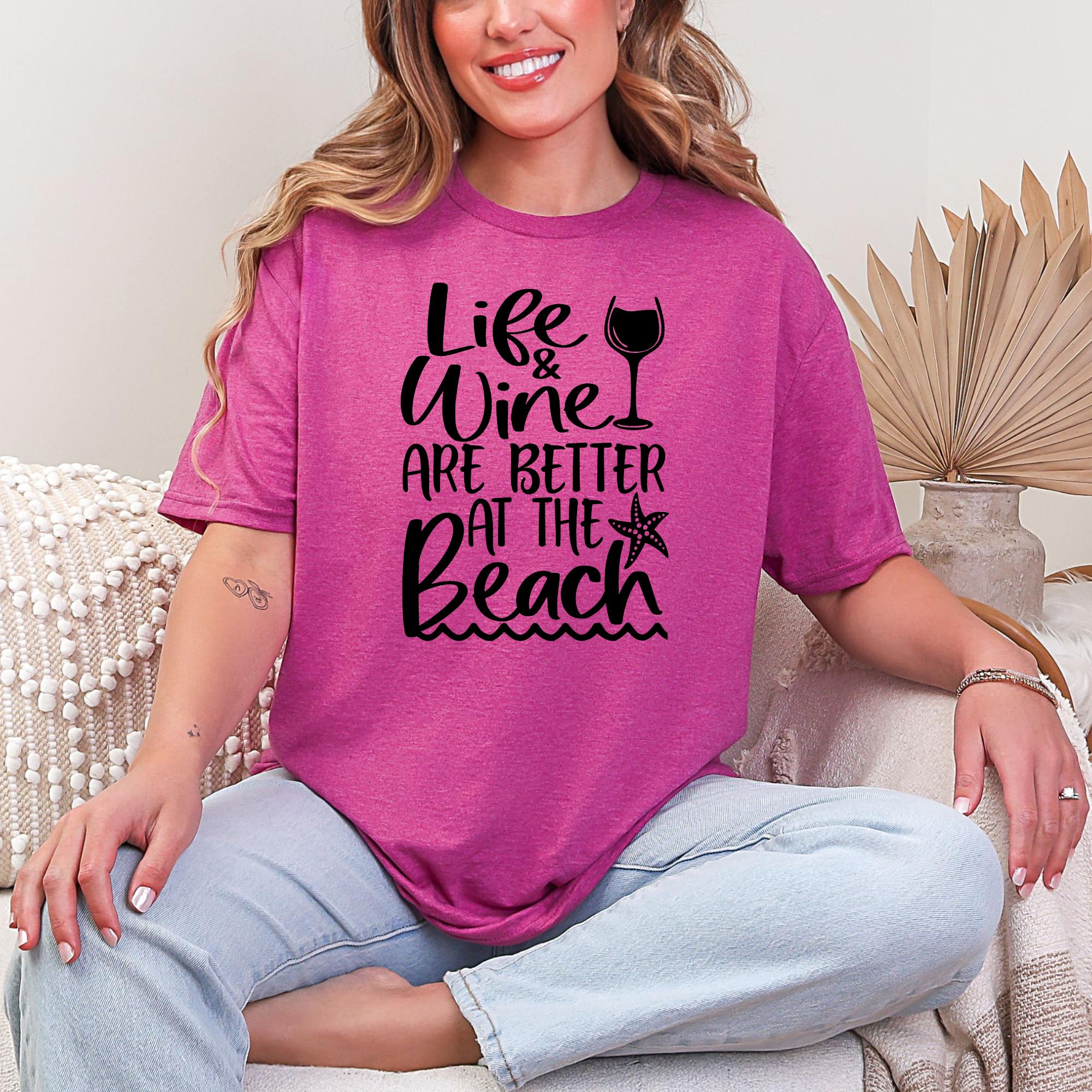 Wine On The Beach T-Shirt Product Image