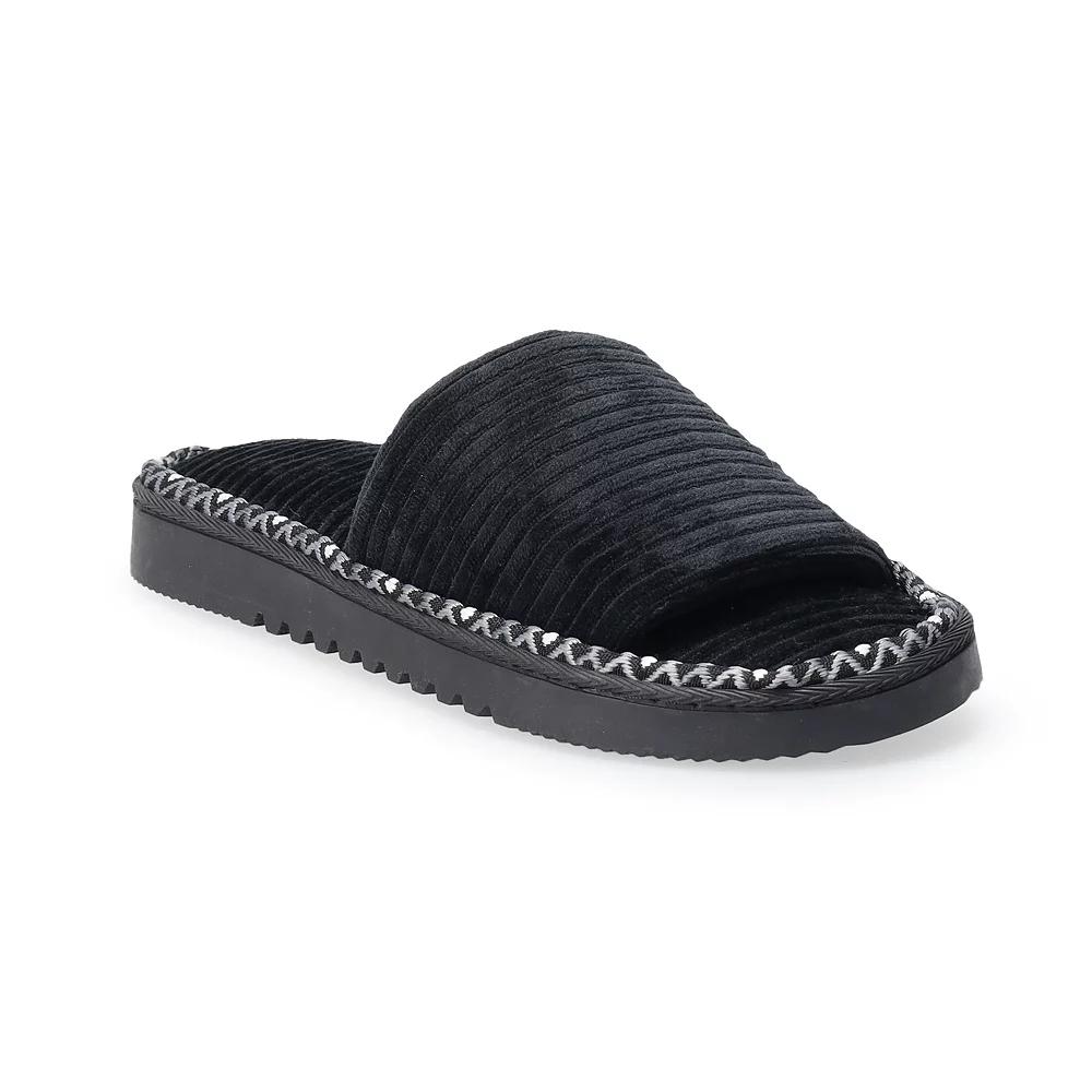 Sonoma Goods For Life® Futuraa Ribbed Slide Slippers, Women's, Size: Small, Black Product Image