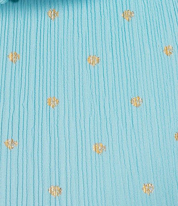 Never Fully Dressed Tilly Plisse Silver Fleck Print One Shoulder Neck Short Sleeve Midi Dress Product Image