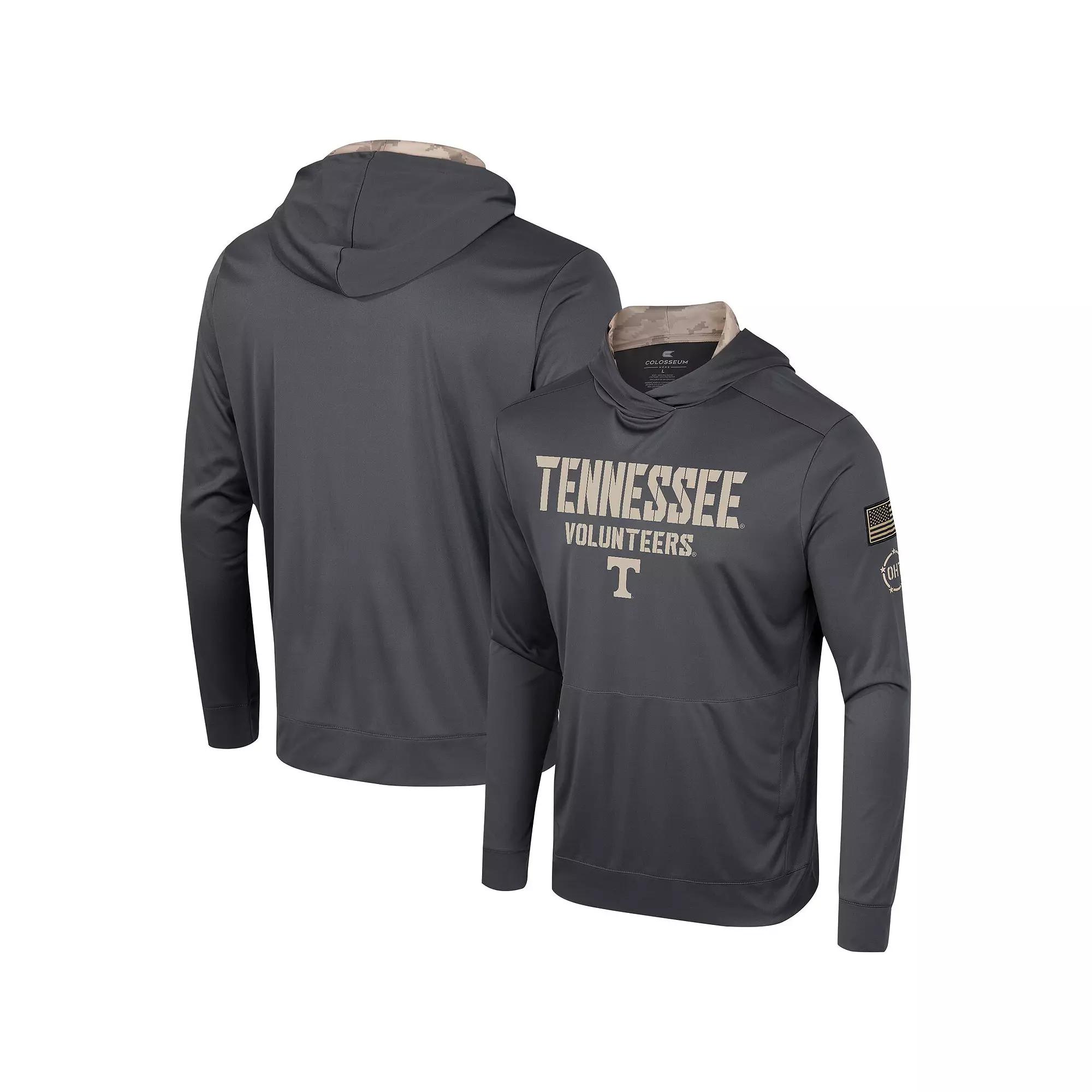 Men's Colosseum Charcoal Tennessee Volunteers OHT Military Appreciation Long Sleeve Hoodie T-Shirt, Size: Medium Product Image