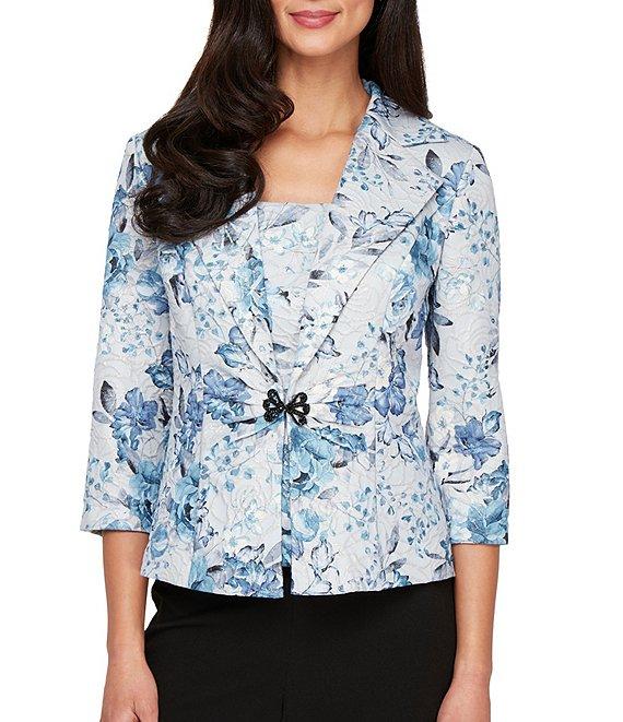 Alex Evenings Floral Print 3/4 Sleeve Twinset Product Image