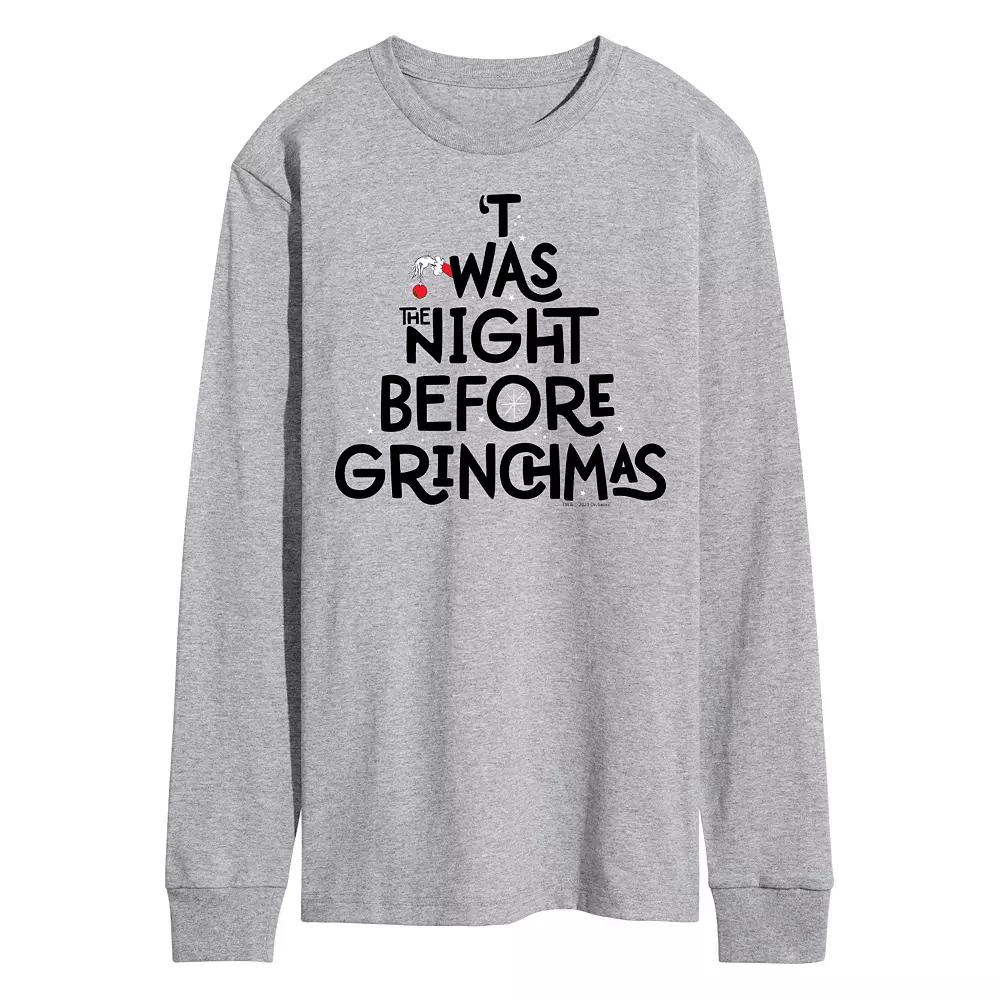 Men's Dr. Seuss Grinch Night Before Grinchmas Long Sleeve Tee,  Product Image