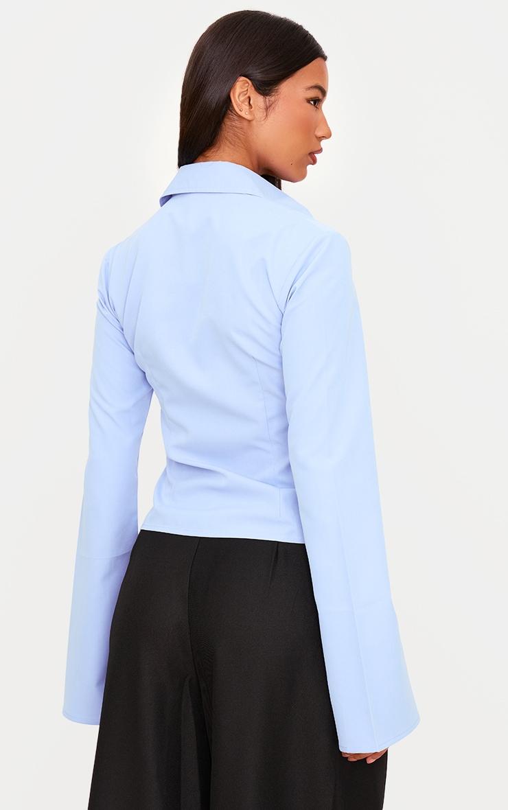 Light Blue Cotton Fitted Shirt Product Image