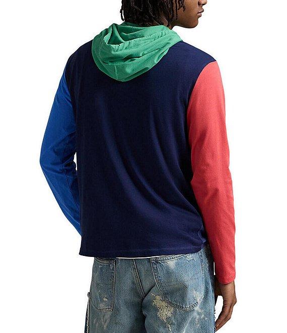 Polo Ralph Lauren Color Block Long Sleeve Hoodie T-Shirt Product Image