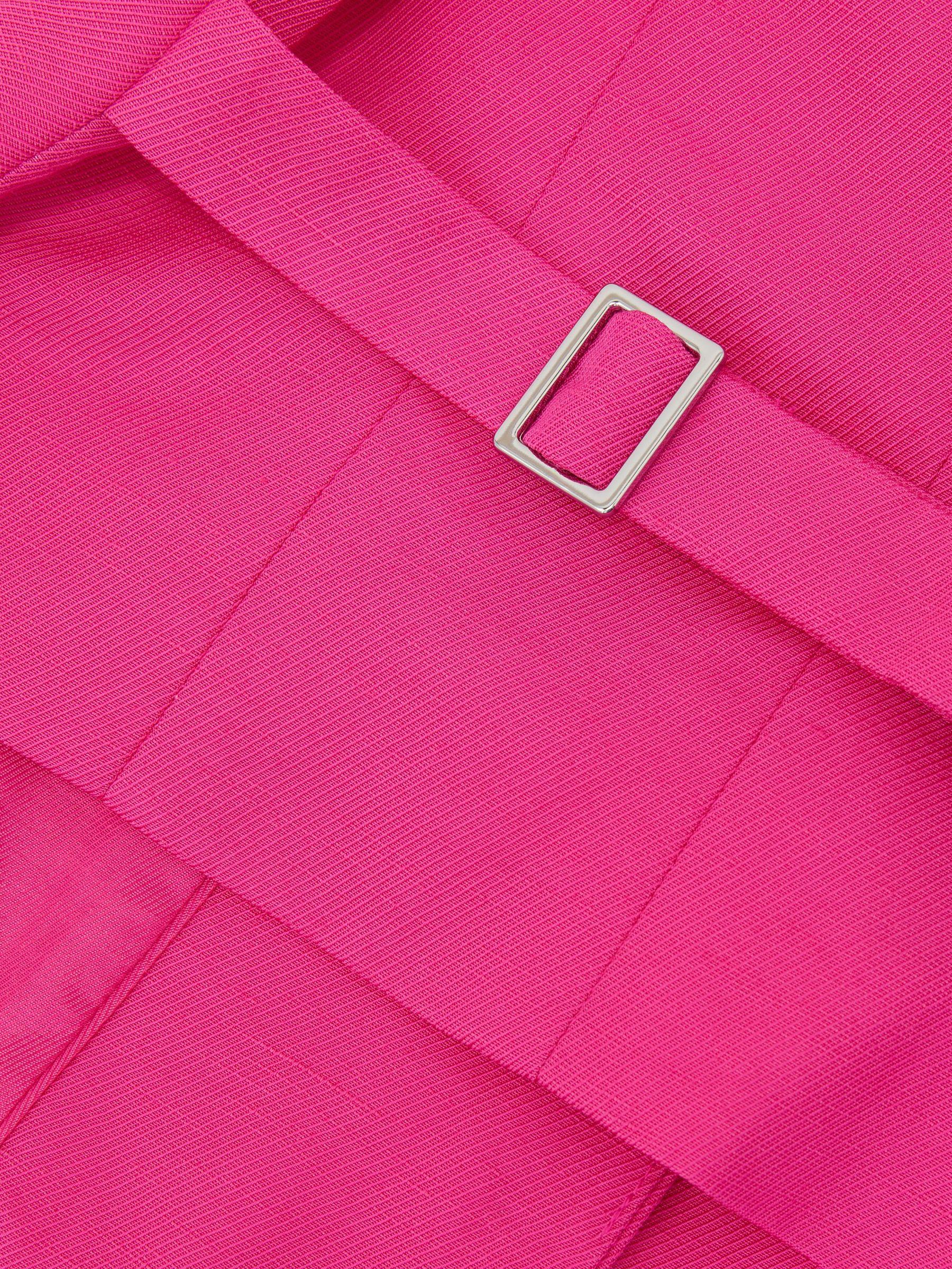 Button-Through Tailored Waistcoat with Linen in Pink Product Image