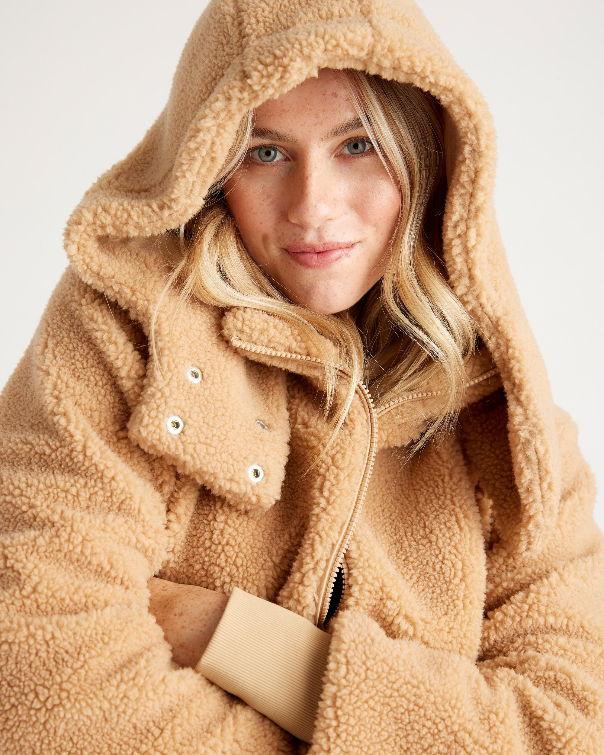 Quince | Women's Hooded Sherpa Jacket Size XS, 100% Polyester Product Image