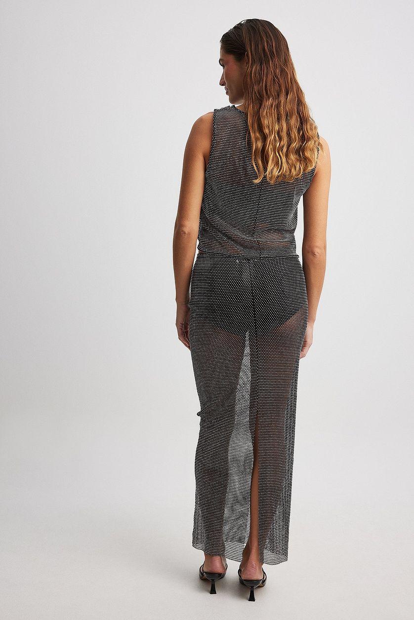 Rhinestone Slip Maxi Skirt Product Image