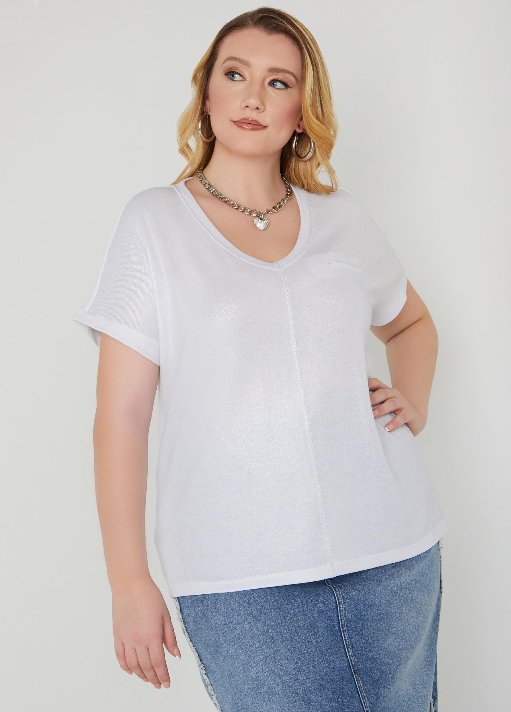 Sequined Metallic Jersey Tee Product Image