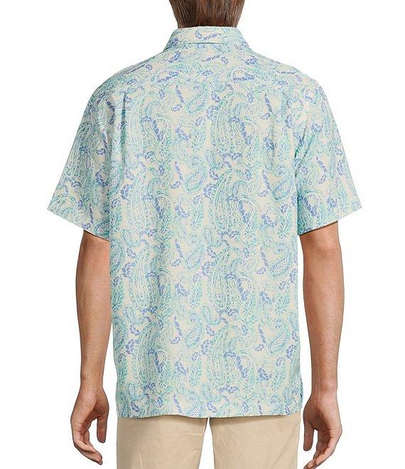 Roundtree & Yorke Big & Tall Short Sleeve Paisley Print Hangout Sport Shirt Product Image