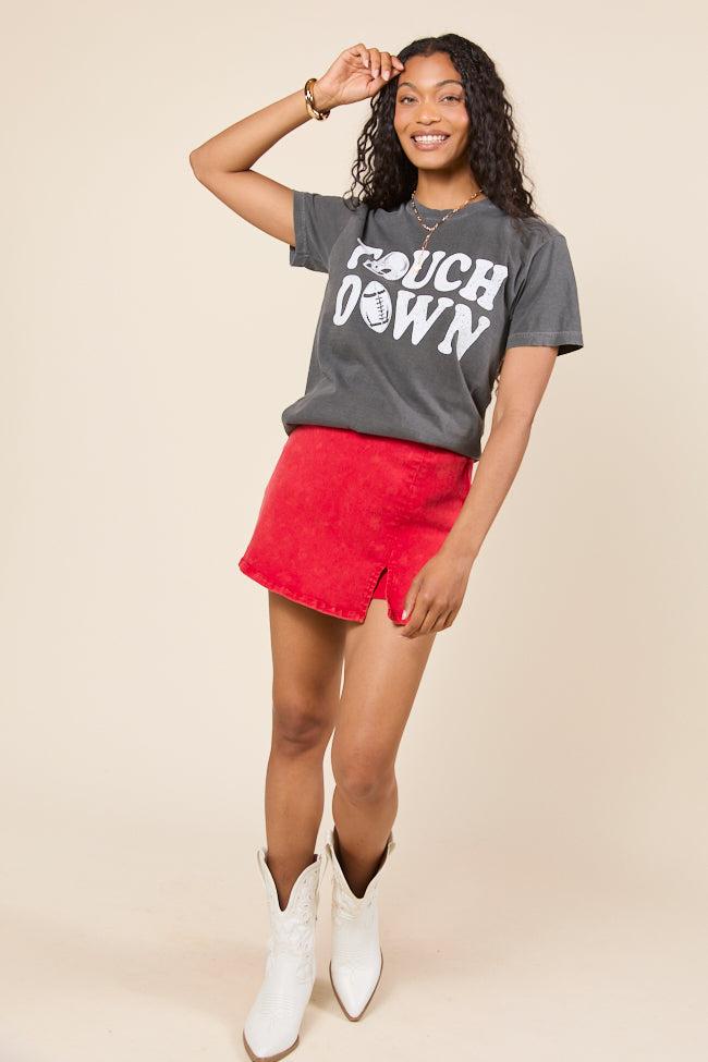 Touchdown Printed Dark Grey Graphic Tee Product Image
