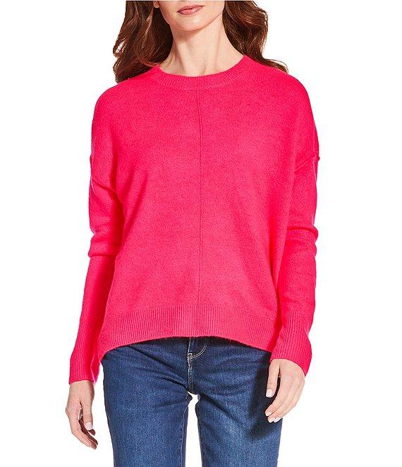 Vince Camuto Crew Neck Long Sleeve Extended Shoulder Seamed Cozy Statement Sweater Product Image