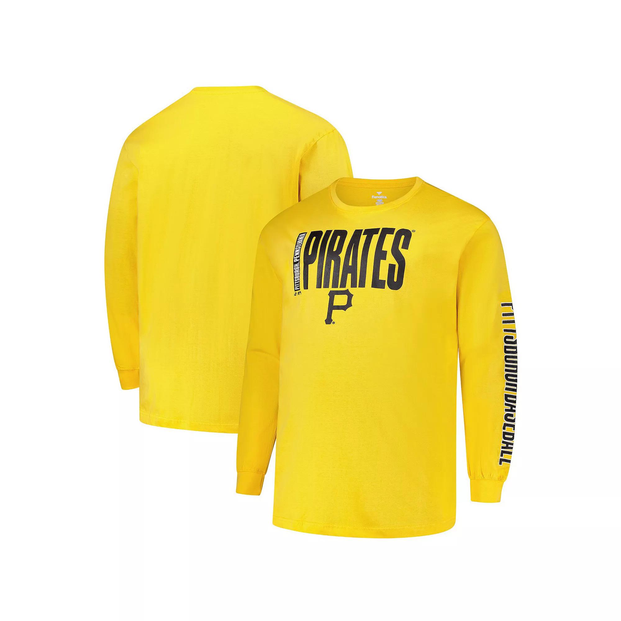 Men's Profile Gold Pittsburgh Pirates Big & Tall Two-Hit Long Sleeve T-Shirt,  Product Image