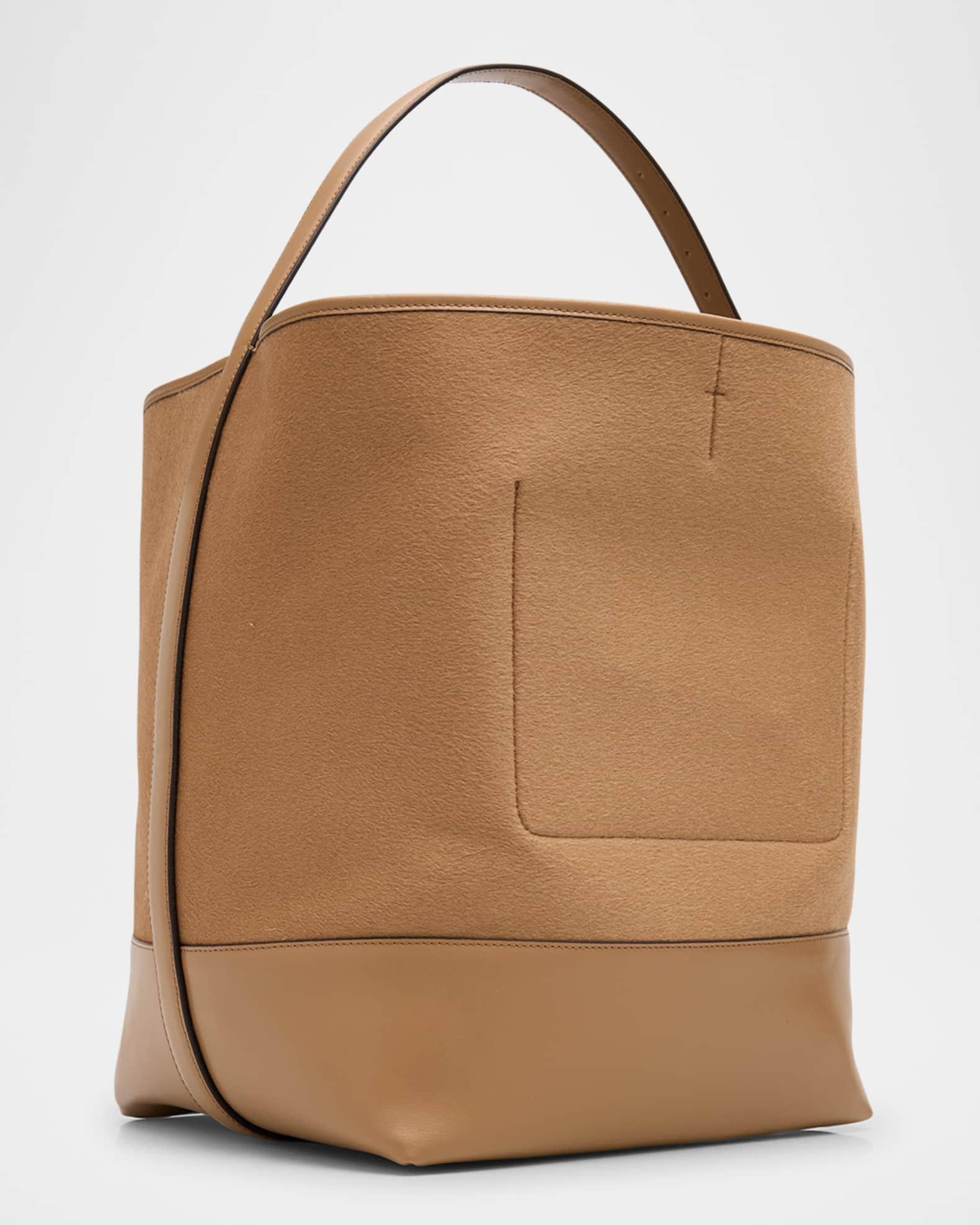 Belted Wool & Leather Tote Bag Product Image