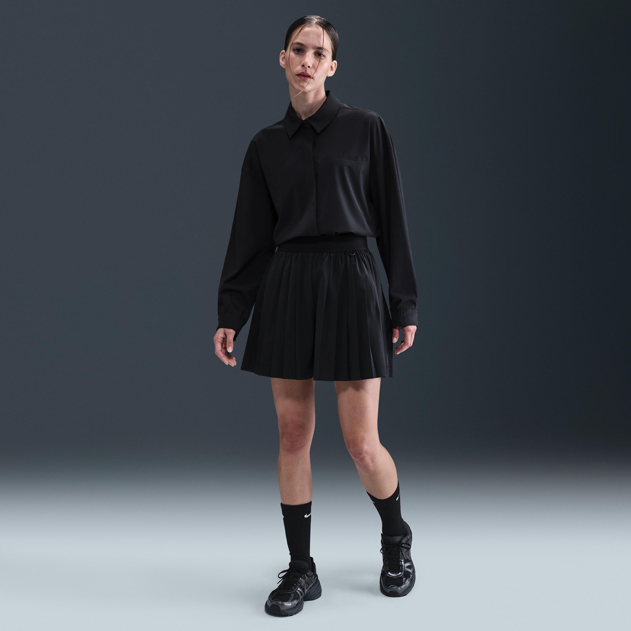 Nike Womens 24.7 PerfectStretch Dri-FIT High-Waisted Loose Pleated Shorts | IB2346-010 Product Image