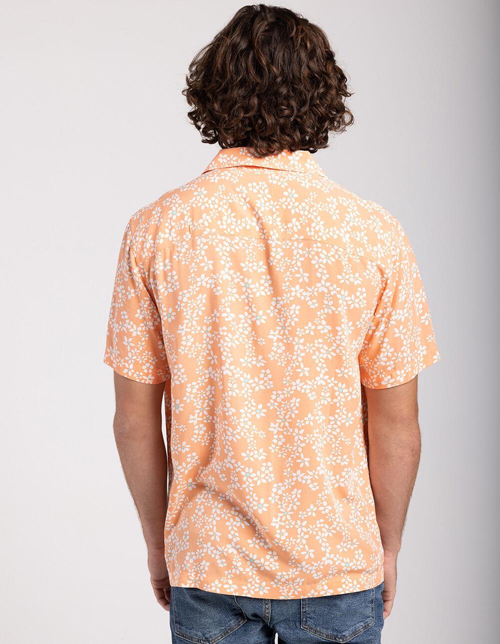 RSQ Mens Floral Button Up Shirt - PAPAYA Product Image