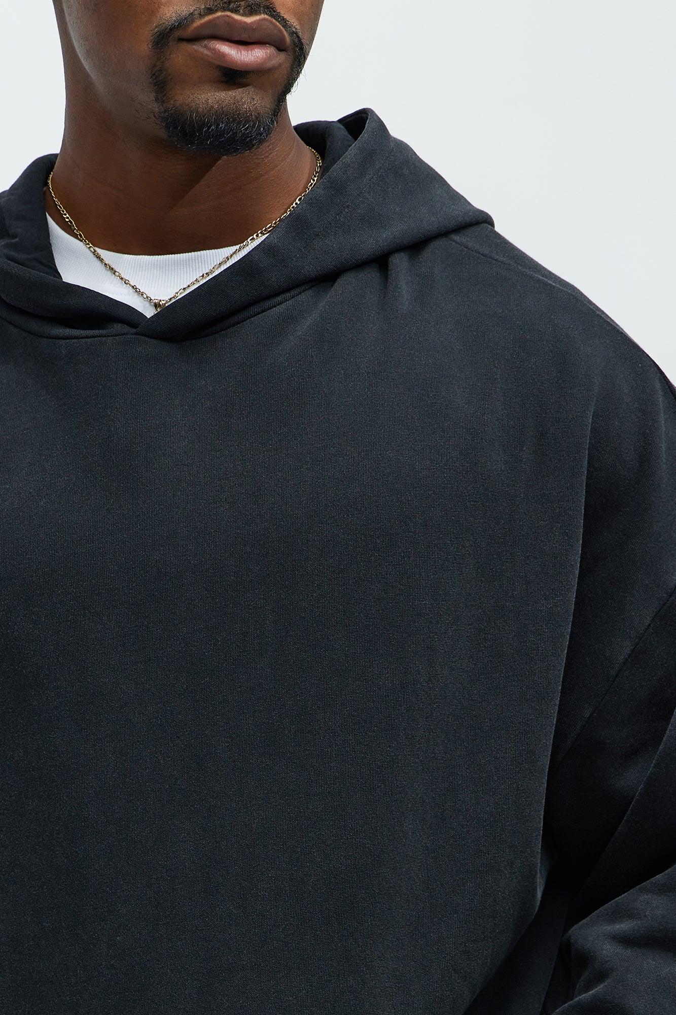 Ruffed Up Oversized Hoodie - Black Wash Product Image