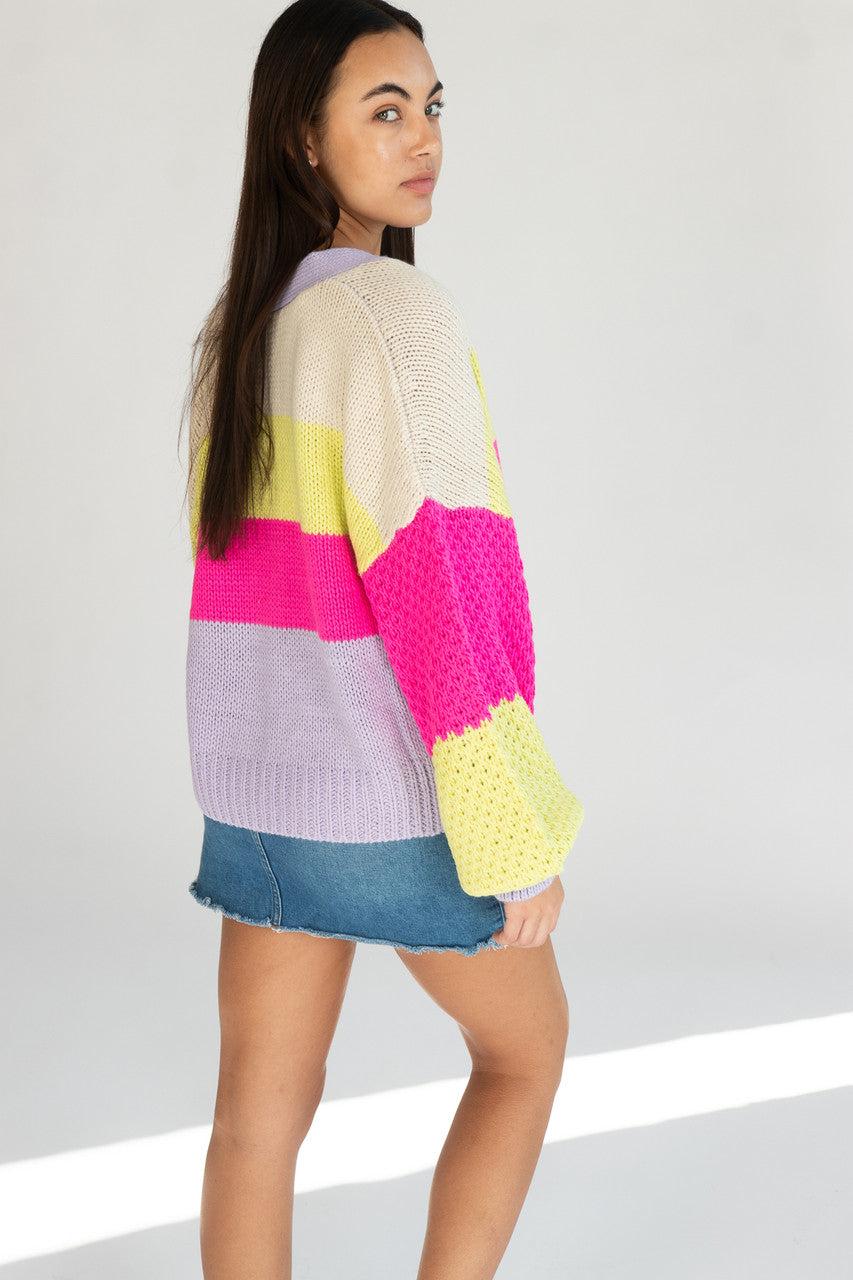 Colorblock Open Cardigan Product Image