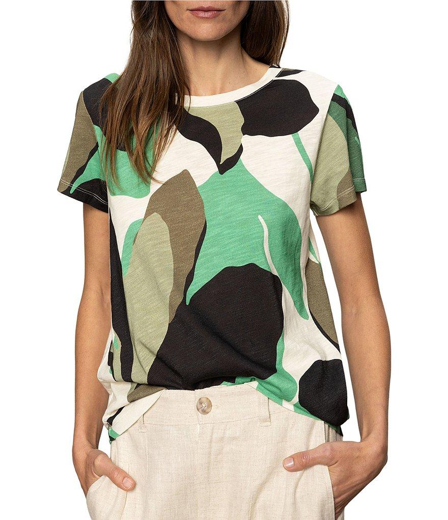 Sanctuary The Perfect Tee Abstract Print Crew Neck Short Sleeve Top Product Image