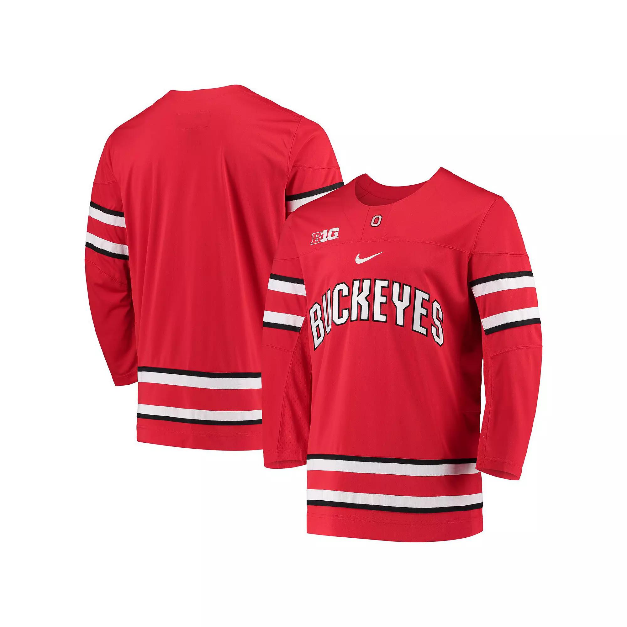 Men's Nike Scarlet Ohio State Buckeyes Replica Team Hockey Jersey,  Product Image