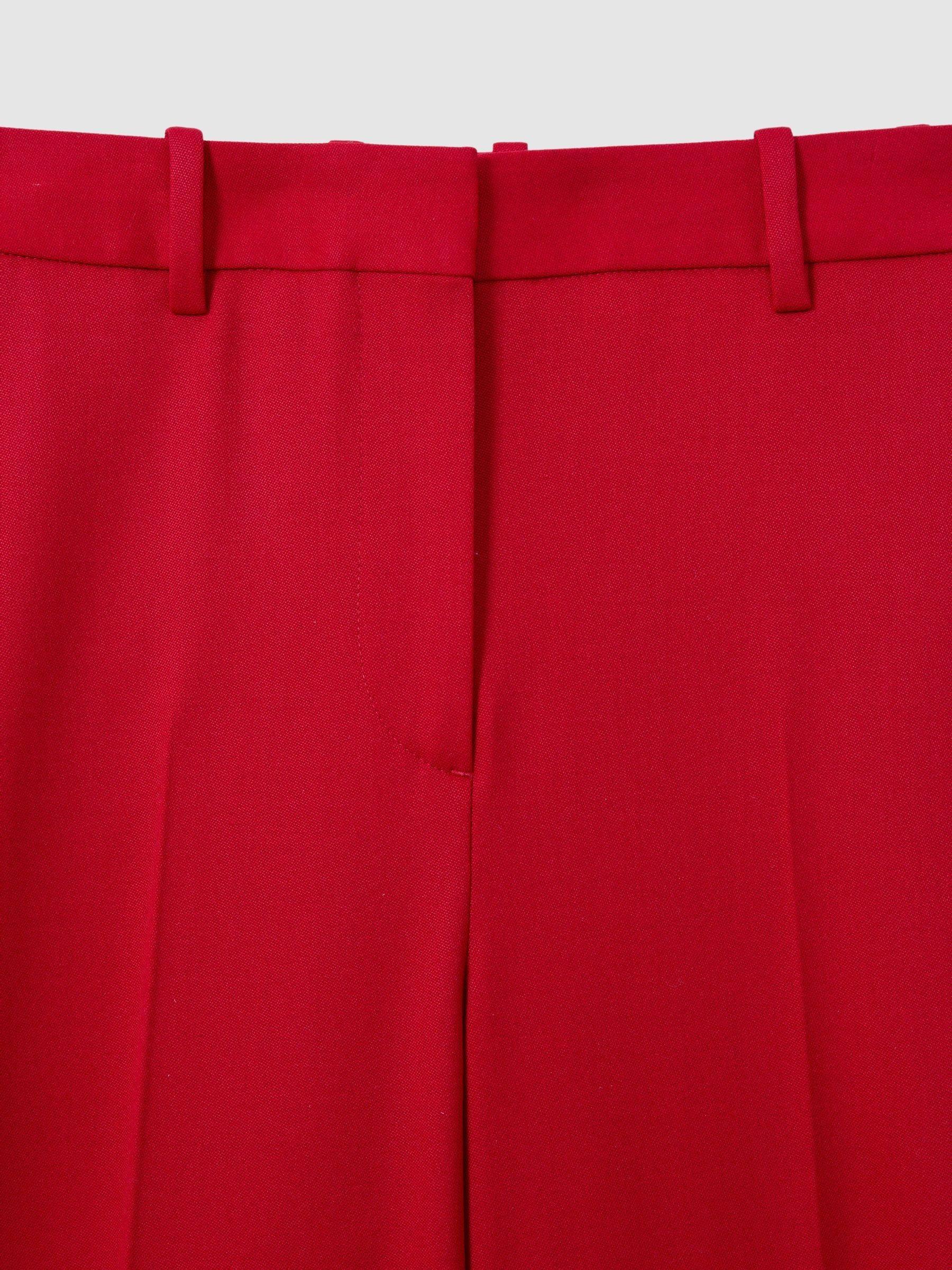 Wool Blend Wide Leg Tux Trousers in Red Product Image