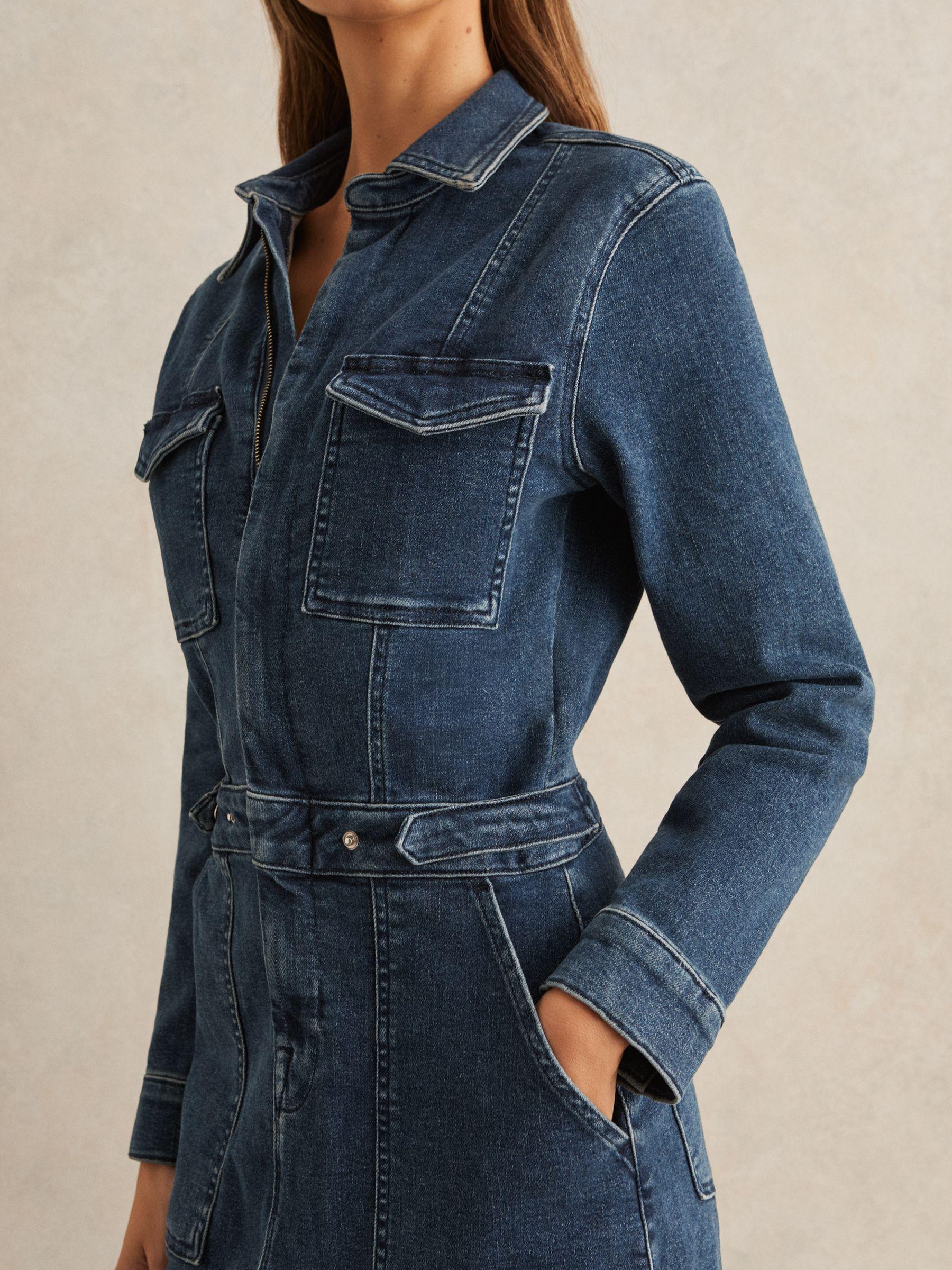 Good American Denim Midi Dress in Dark Indigo Product Image