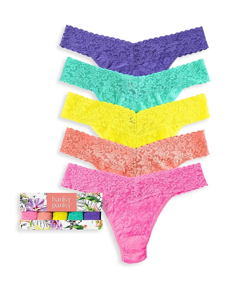 Signature Lace Original Rise Thong Fashion 5-Pack Product Image