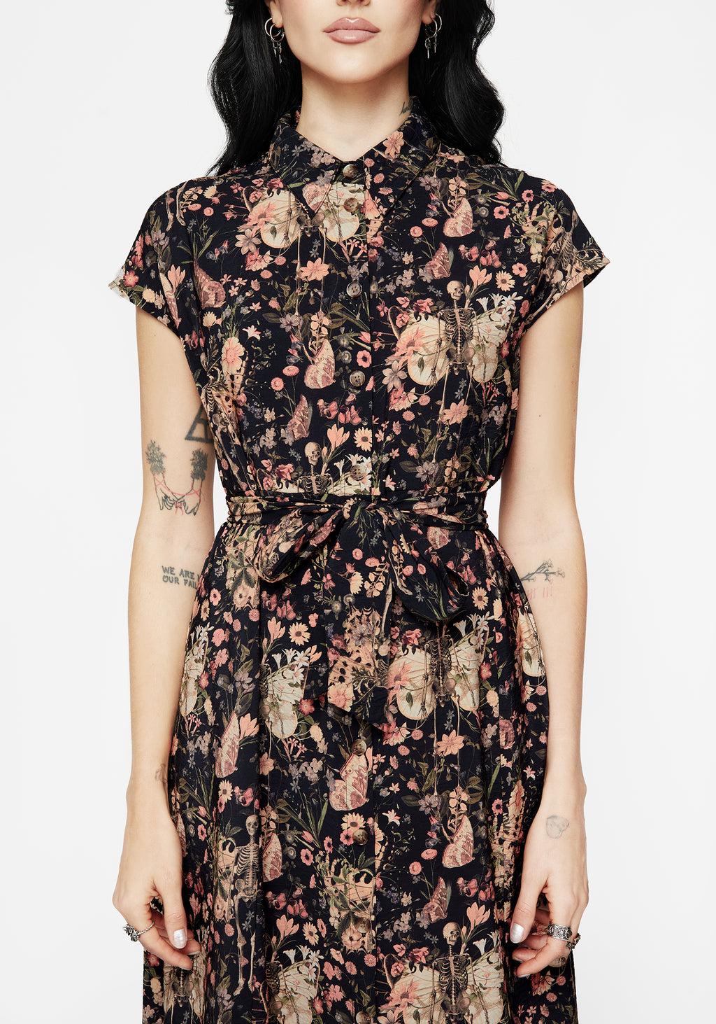 Pixie Floral Print Midi Shirt Dress Product Image