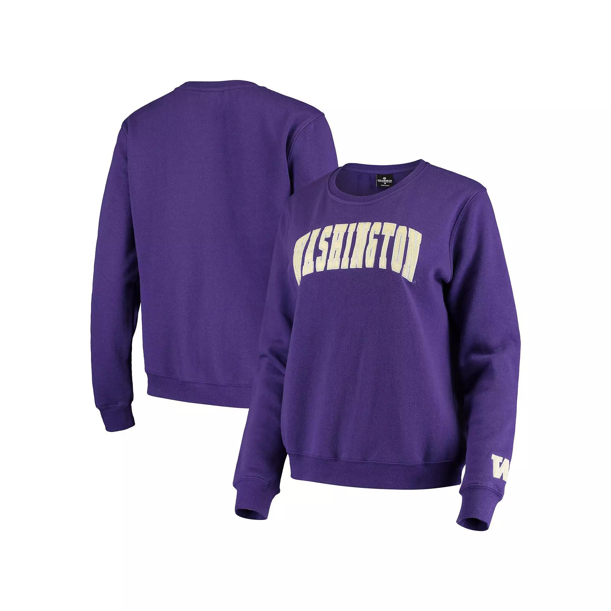 Women's Colosseum Purple Washington Huskies Campanile Pullover Sweatshirt,  Product Image