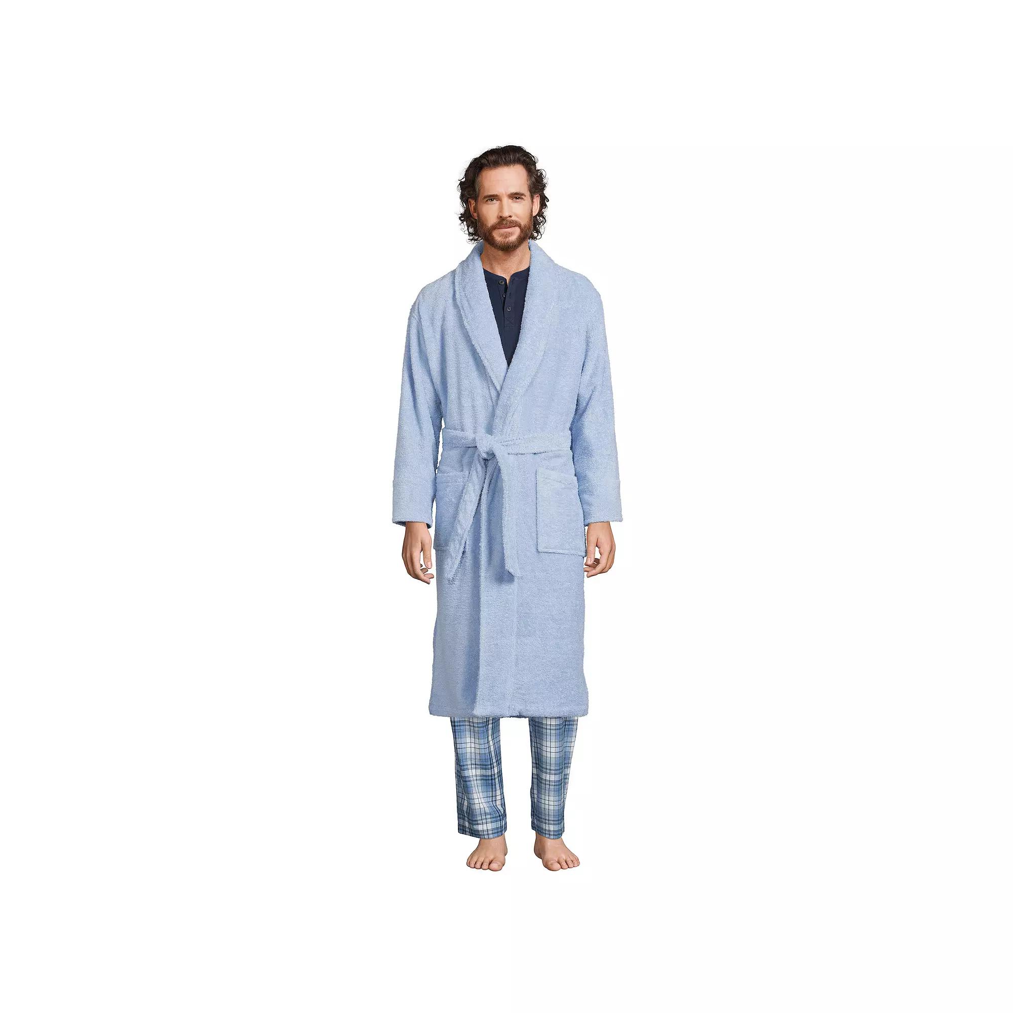 Big & Tall Lands' End Calf-Length Turkish Terry Robe, Men's,  Product Image