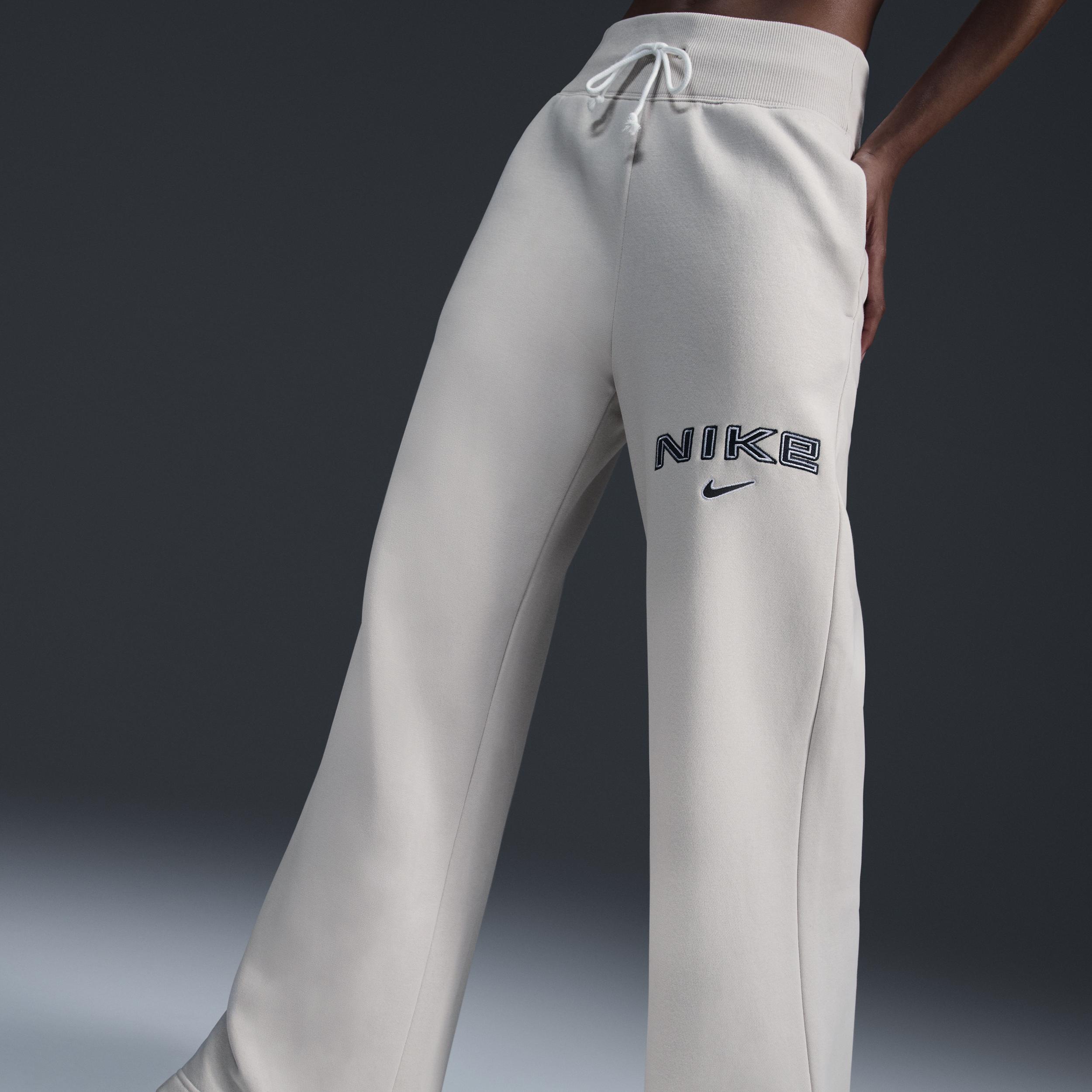 Women's Nike Sportswear Phoenix Fleece High-Waisted Wide-Leg Logo Pants Product Image