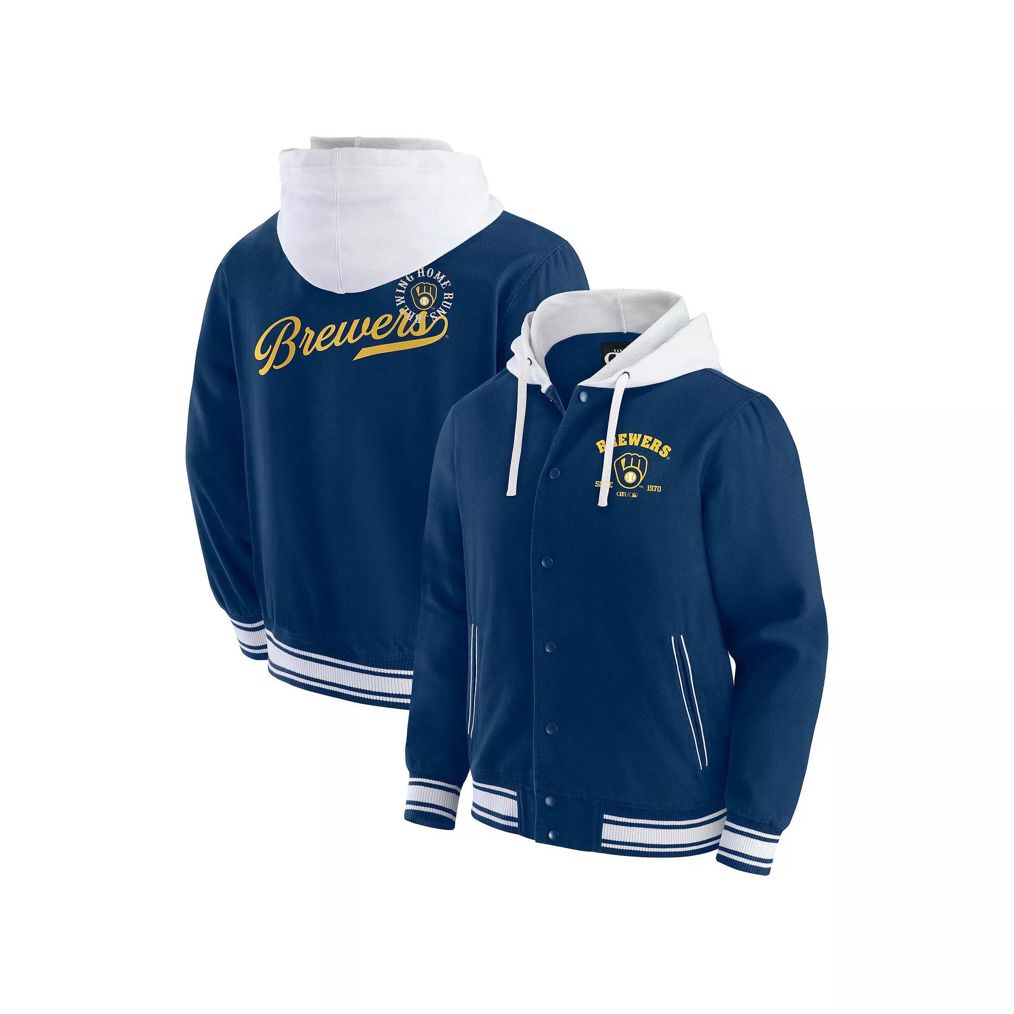Men's Darius Rucker Collection by Fanatics Navy Milwaukee Brewers Full-Snap Hooded Jacket,  Product Image