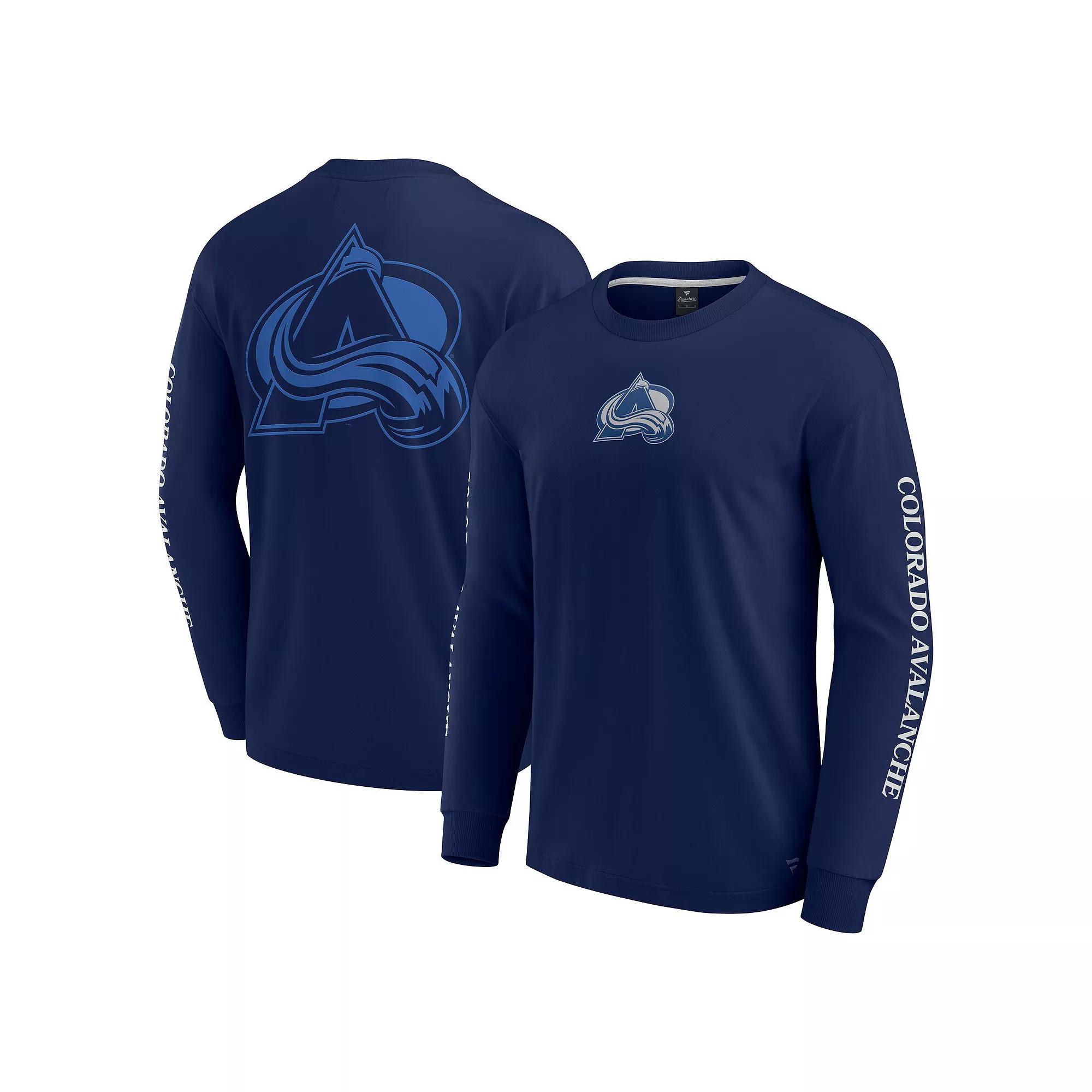 Men's Fanatics Navy Colorado Avalanche Elements Strive Long Sleeve T-Shirt,  Product Image