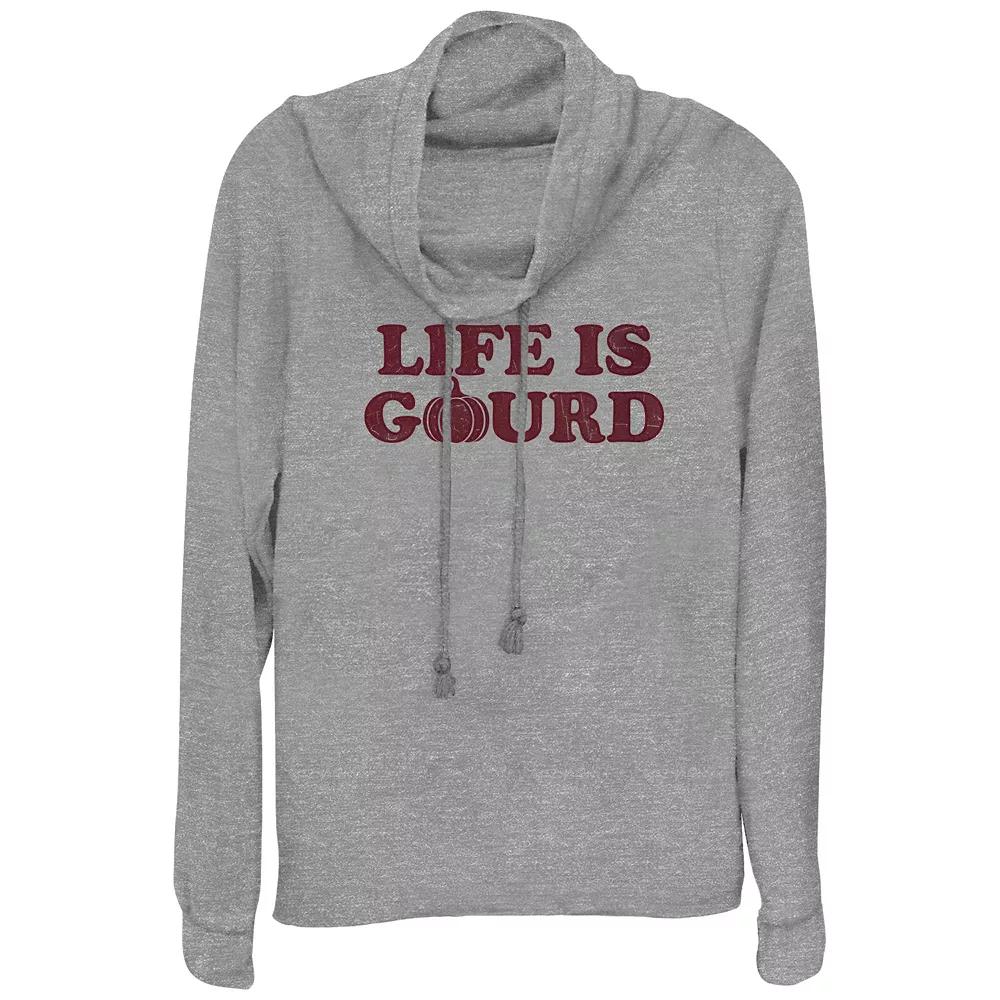 Women's Life Is Gourd Cowlneck Graphic Lightweight Long Sleeve,  Product Image