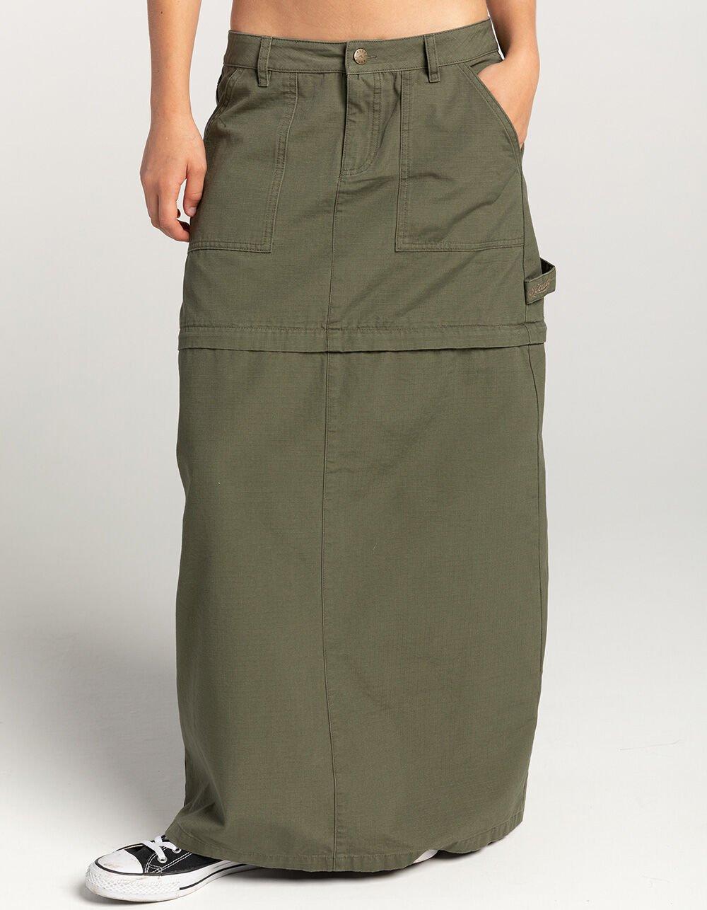 RUSTY Billie Low Rise Ripstop Zip Off Womens Skirt - OLIVE Product Image