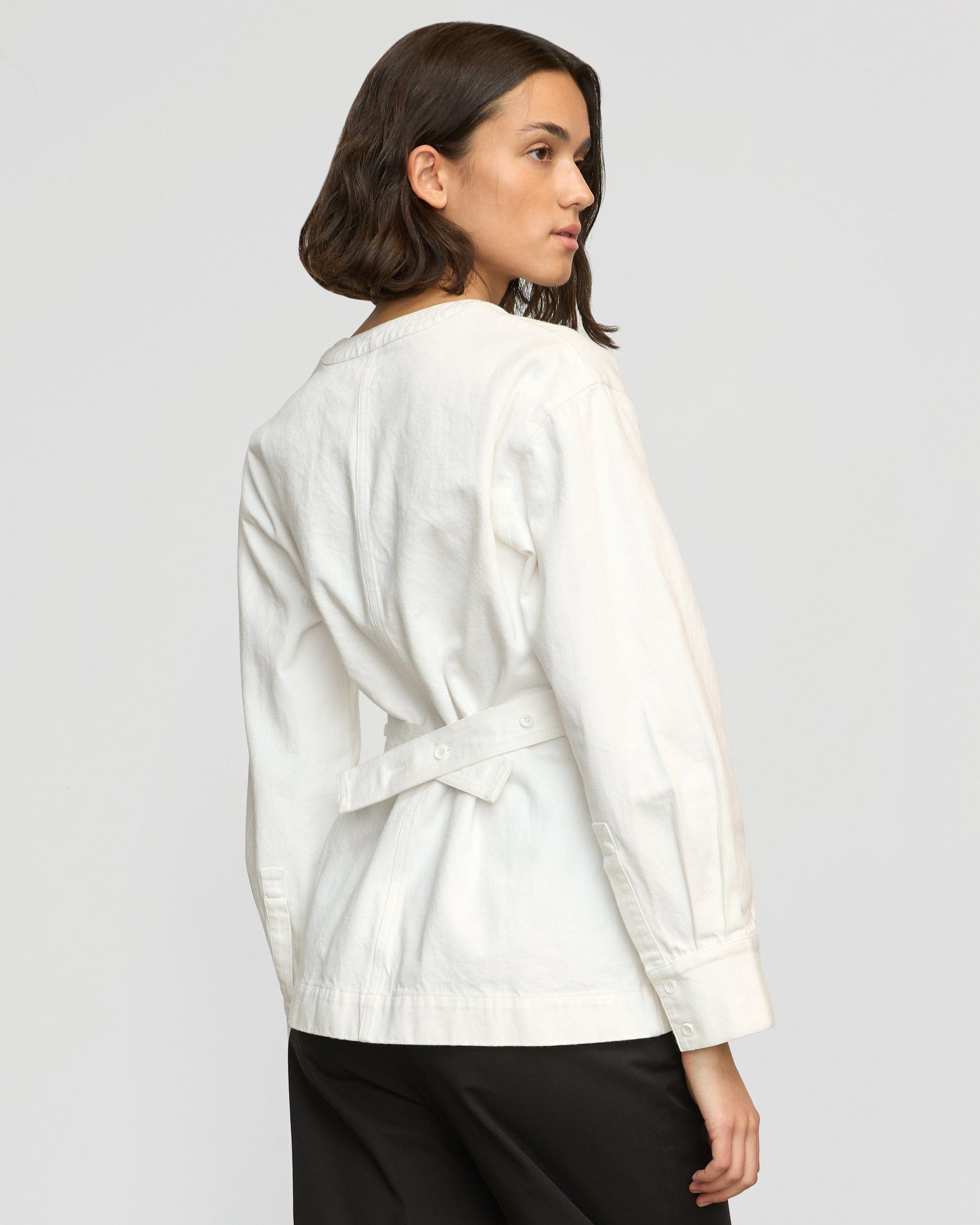 Emmett Structured-Sleeve Denim Jacket Product Image