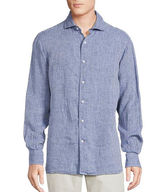 Cremieux Blue Label St. Tropez Solid Linen Long Sleeve Woven Shirt Product Image