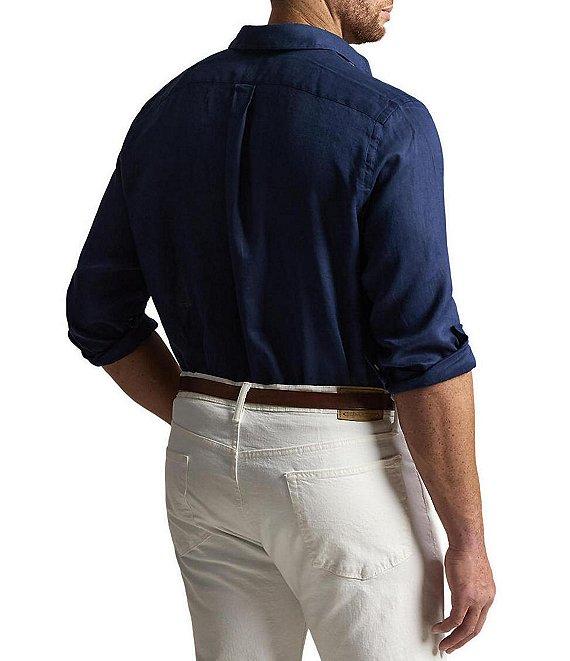 Polo Ralph Lauren Big & Tall Piece Dye Linen Long Sleeve Woven Shirt Product Image