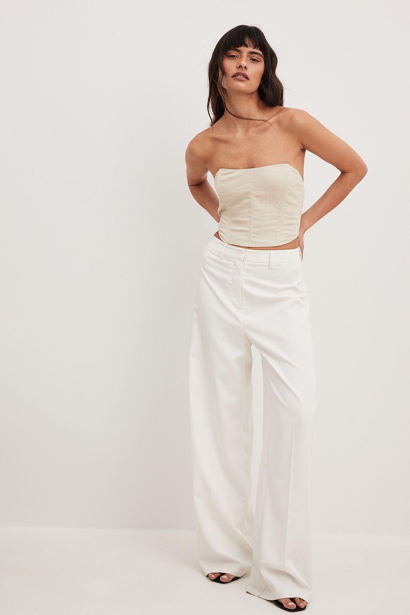 Linen Blend Corset Top Product Image