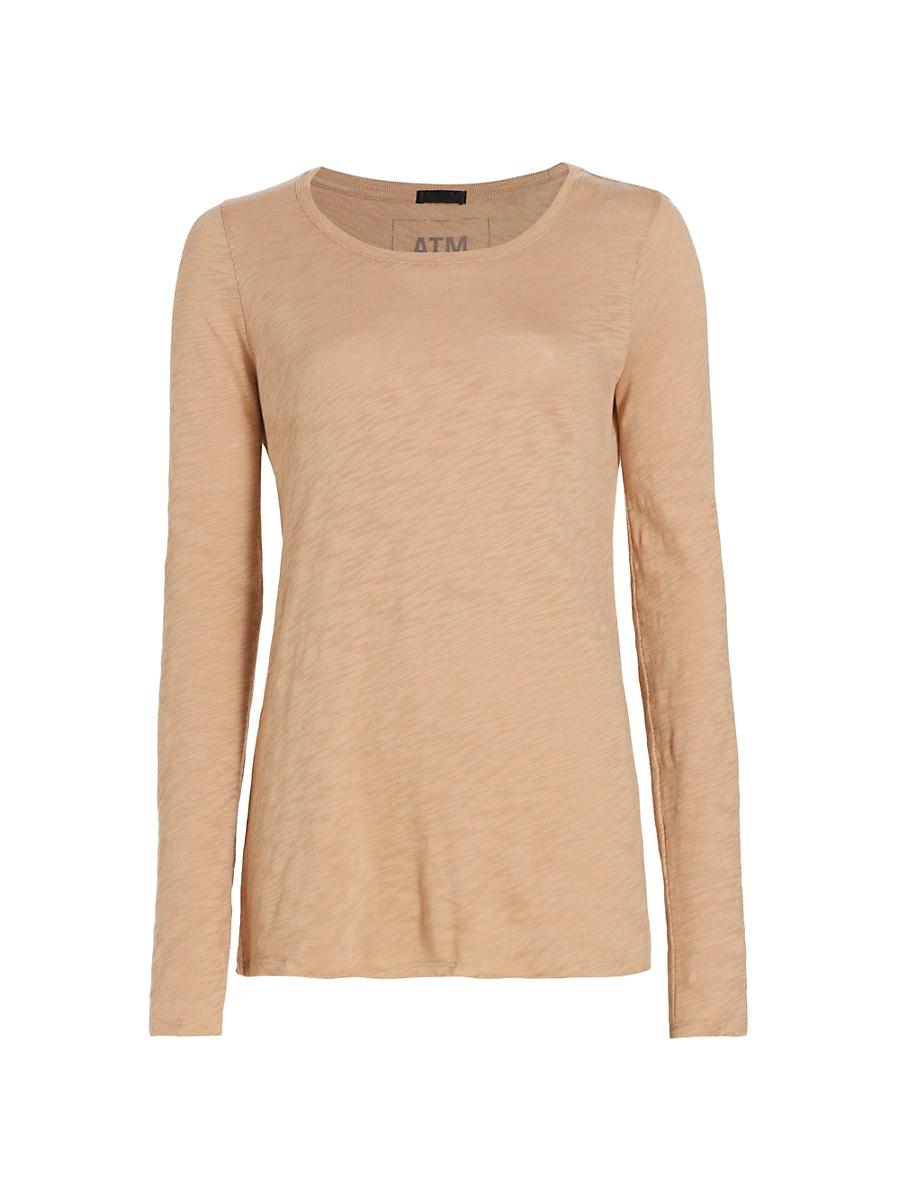 Womens Destroyed Wash Long-Sleeve Slub Jersey Tee Product Image