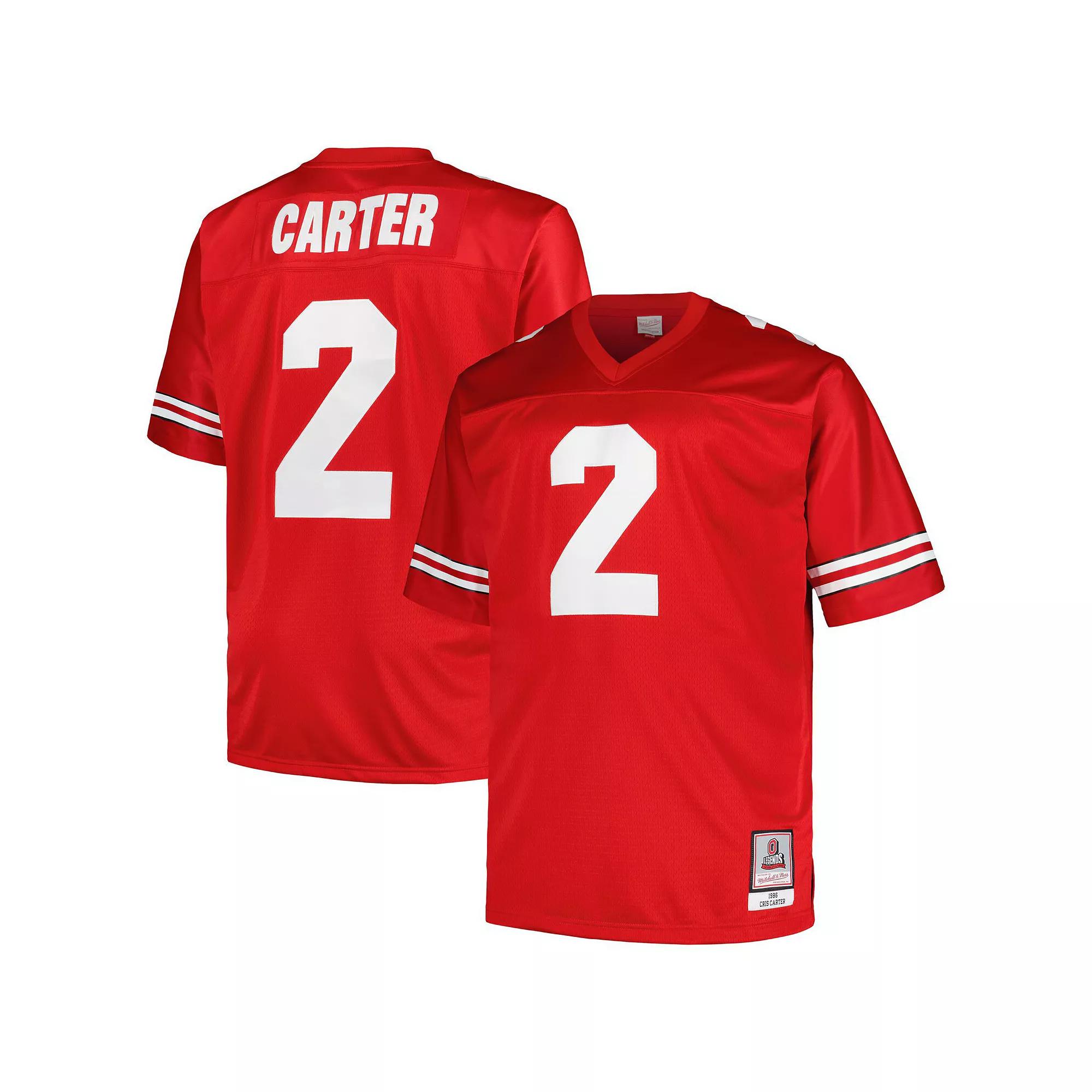 Men's Mitchell & Ness Cris Carter Scarlet Ohio State Buckeyes Big & Tall Legacy Jersey,  Product Image