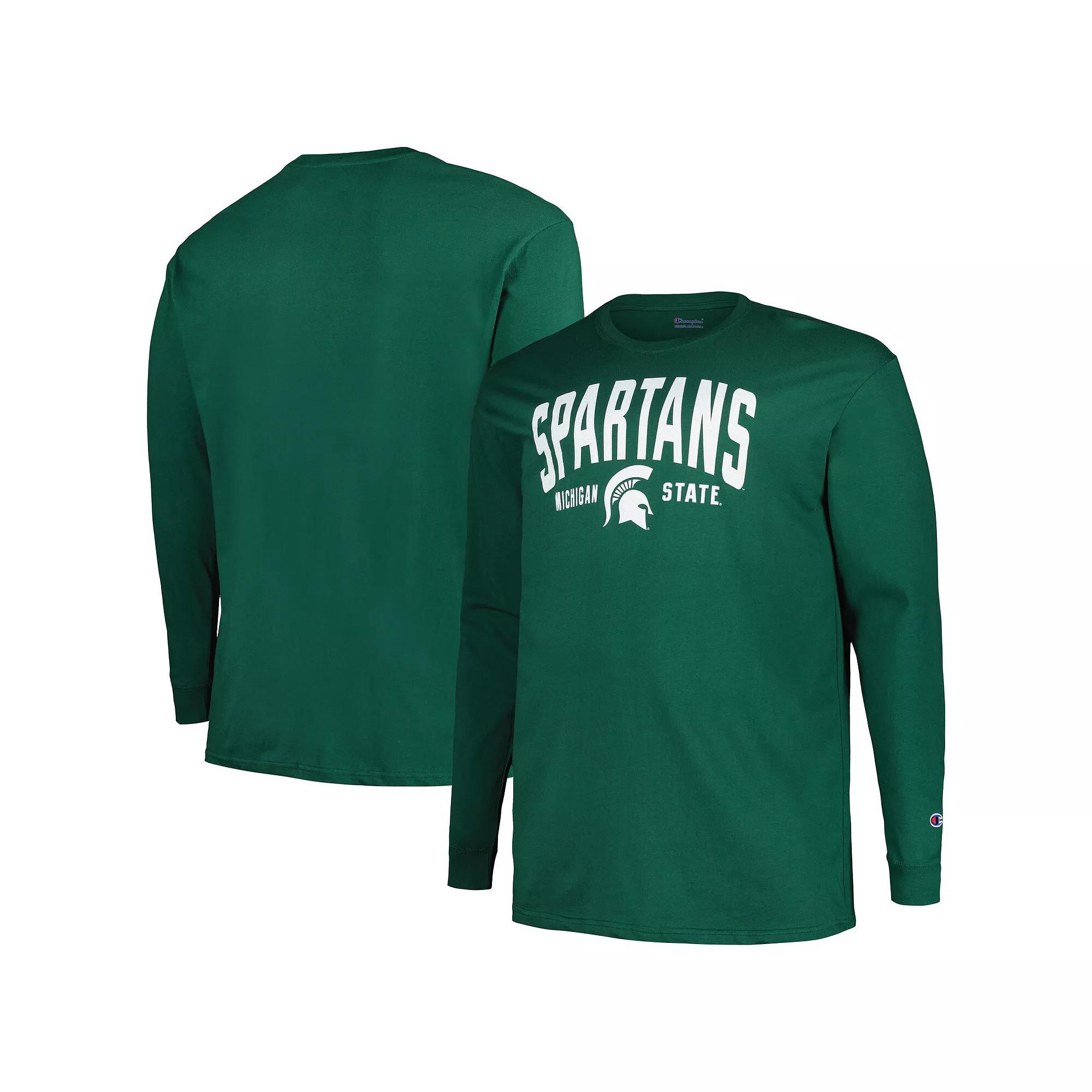 Men's Champion Green Michigan State Spartans Big & Tall Arch Long Sleeve T-Shirt,  Product Image