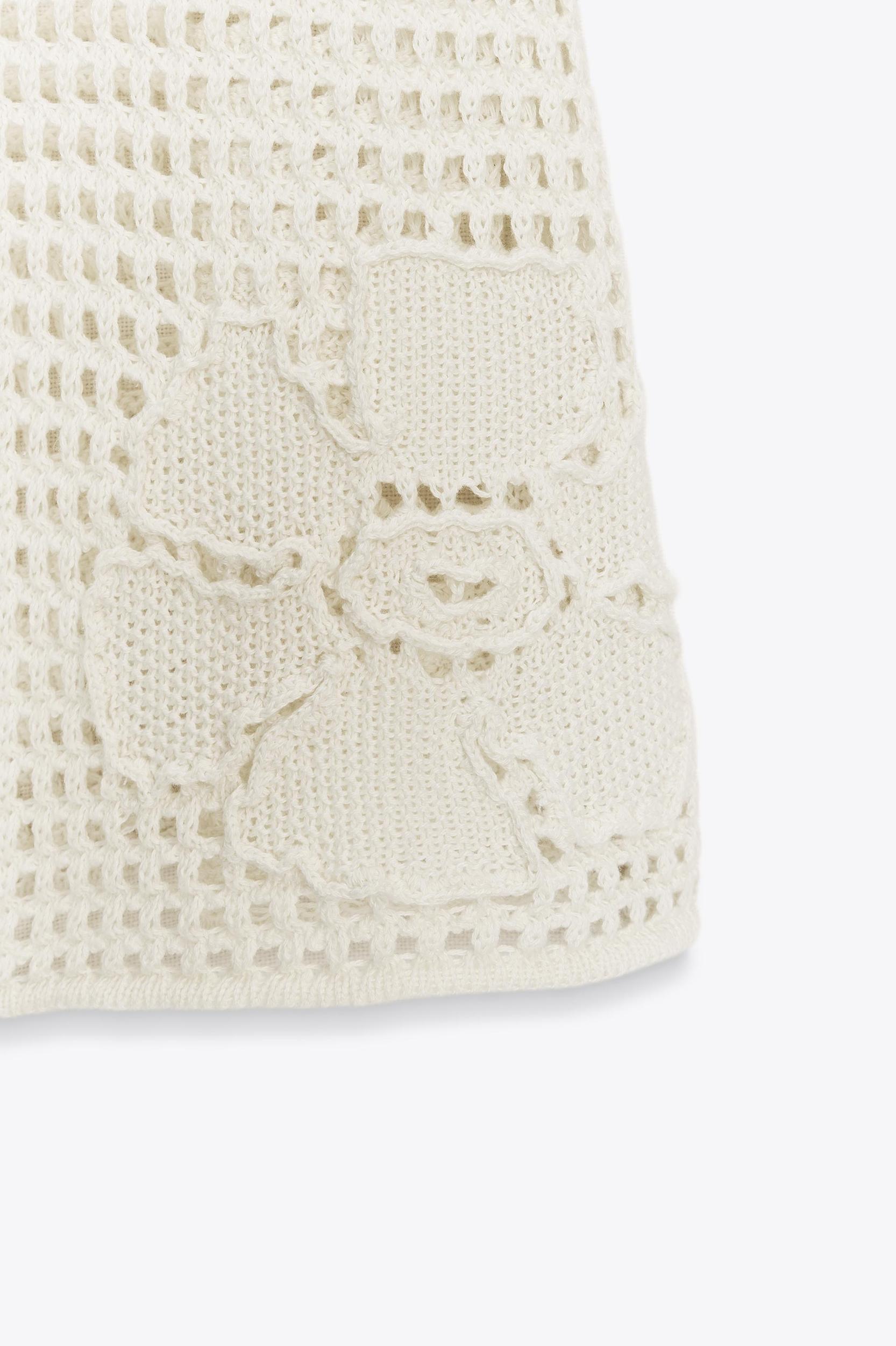 FLORAL CROCHET KNIT DRESS Product Image