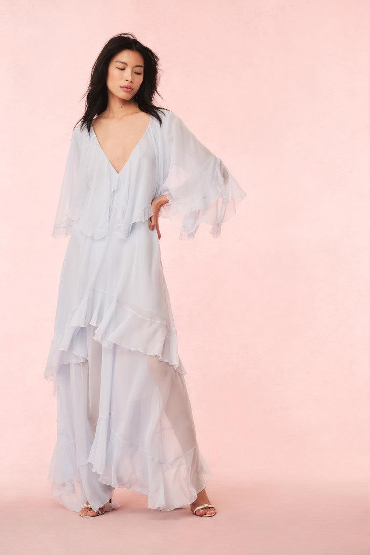 Collia Silk Maxi Dress - PALE PINK Product Image