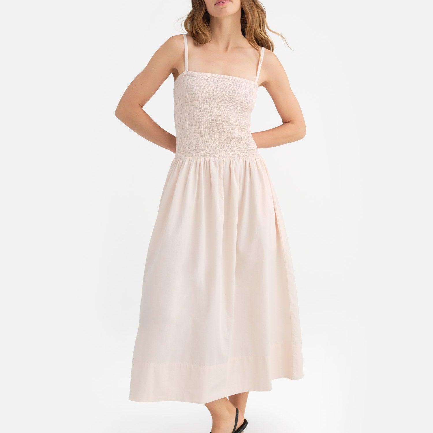 Organic Poplin Smocked Dress Female Product Image