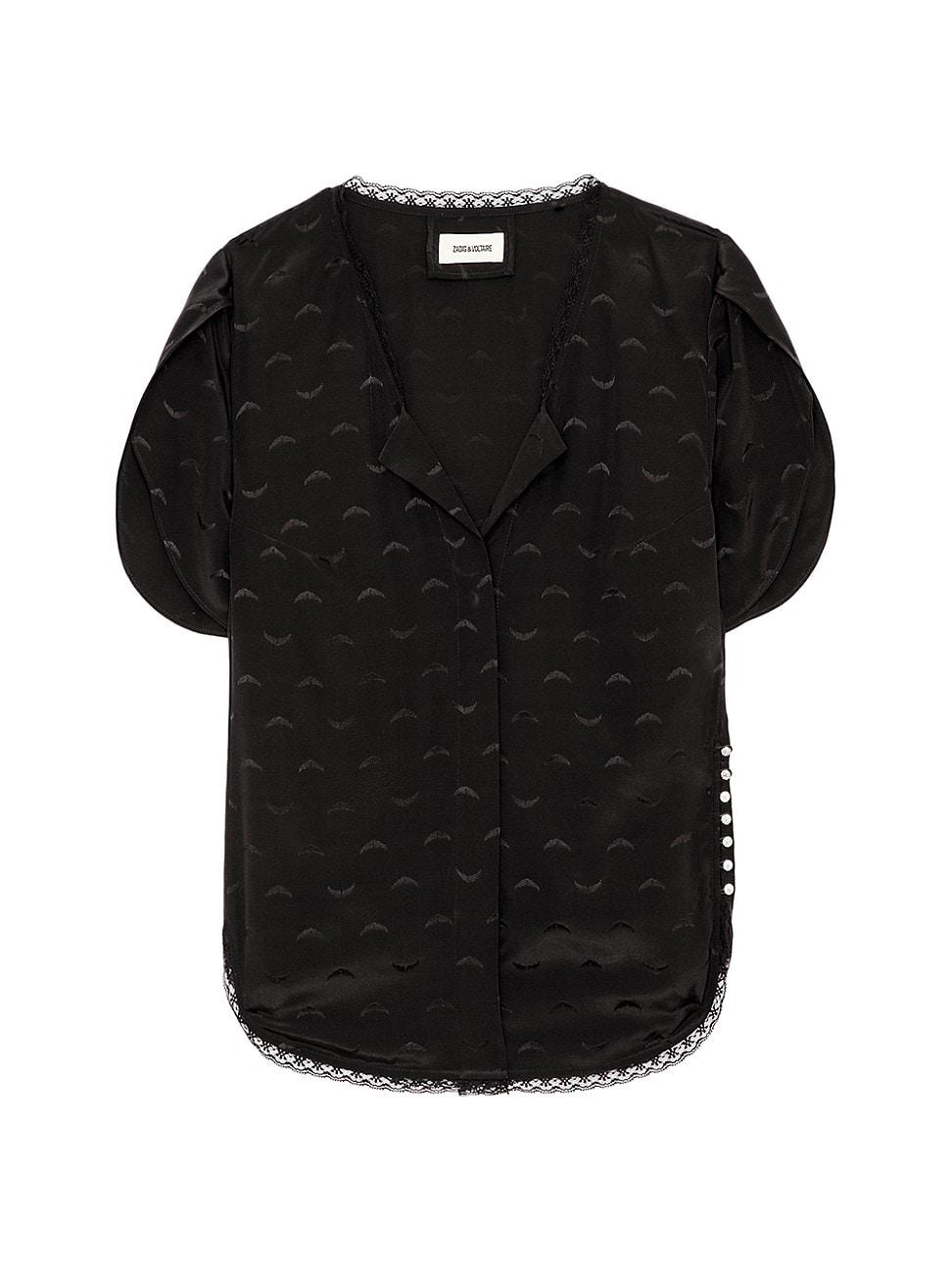 Womens Tiffiny Jac Wings Silk Short-Sleeve Blouse Product Image